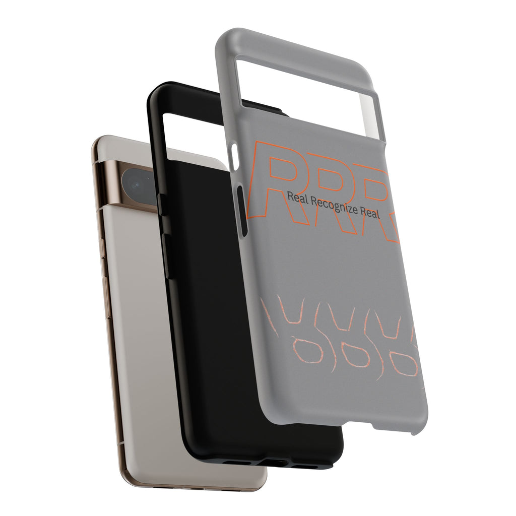 Tough Cases — 'Real Recognize Real' Protective Phone Case (Gray, Retro Outline Design)