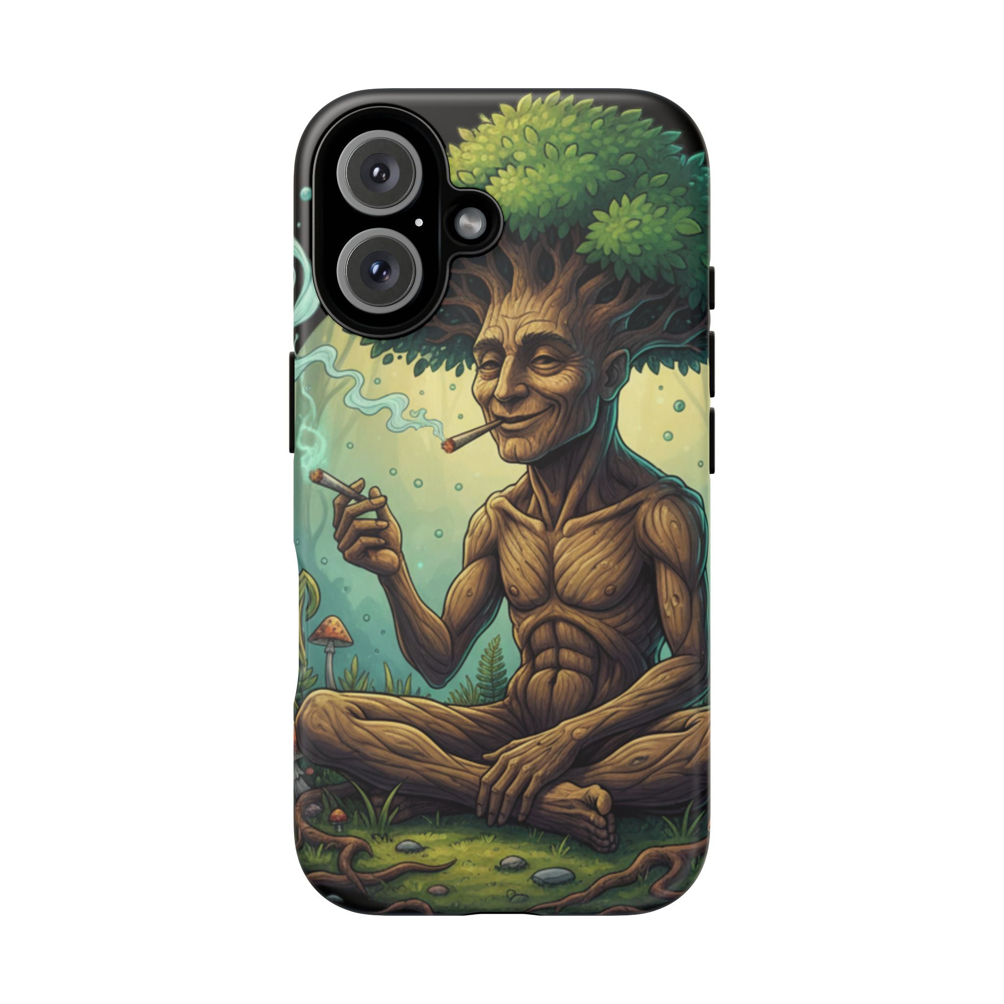 Tree Spirit Phone Case — Chill Smoking Woodland Art Phone Cover