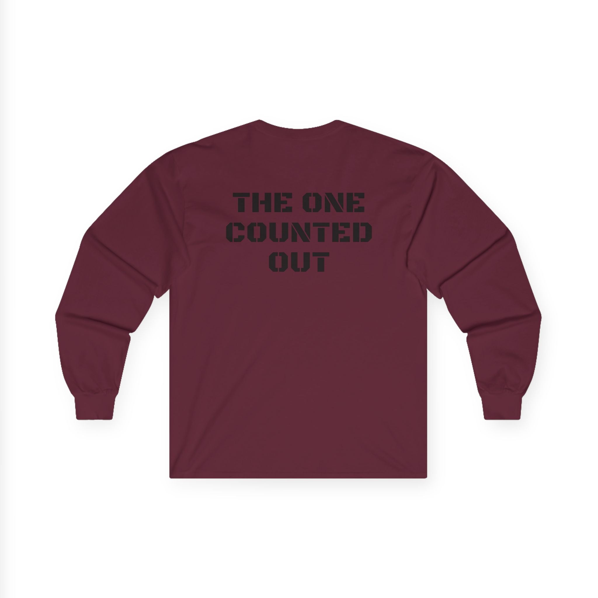 Long Sleeve Tee — 'Black Sheep' Graphic with 'The One Counted Out' Back Text
