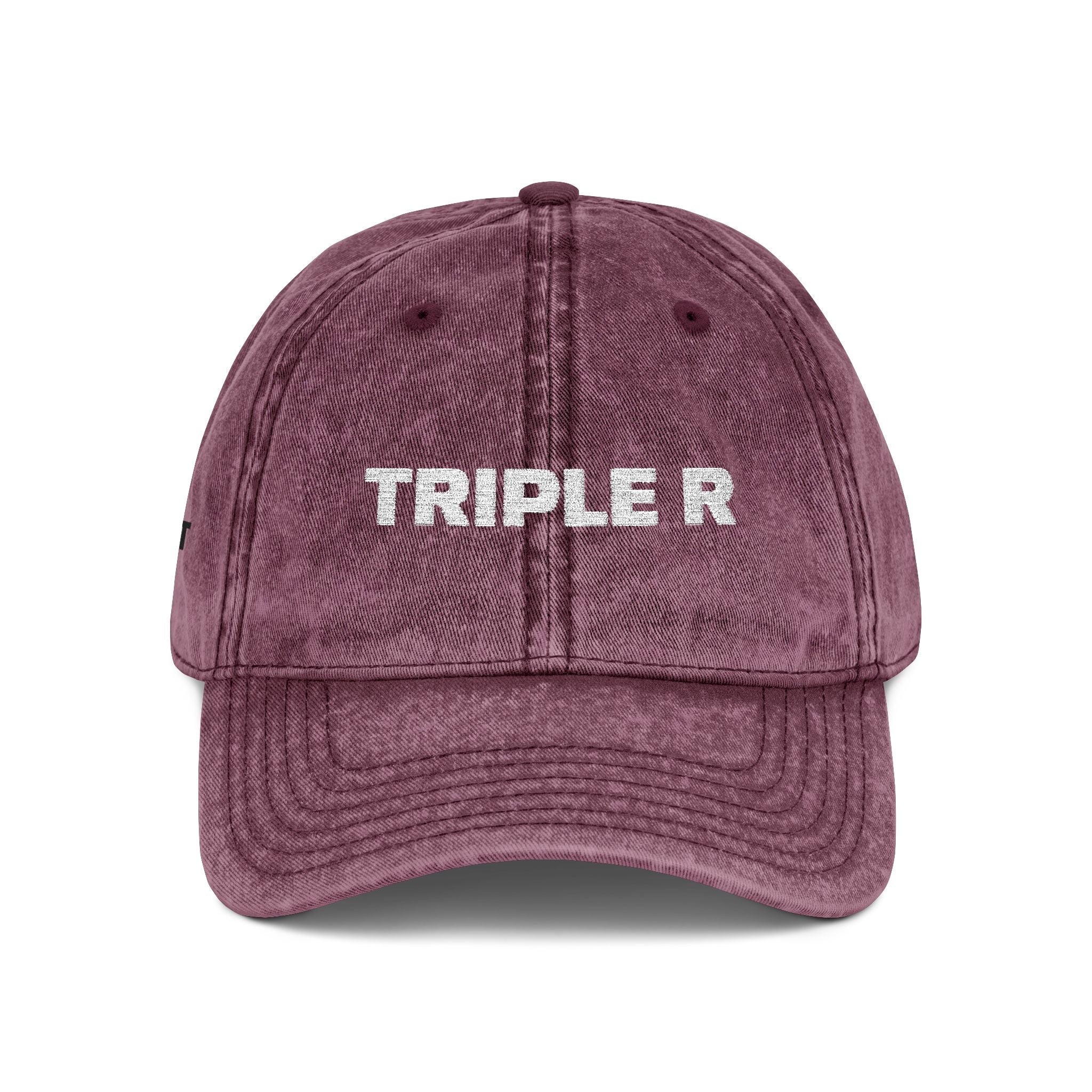 Vintage Embroidered Cap — "TRIPLE R" Distressed Dad Hat