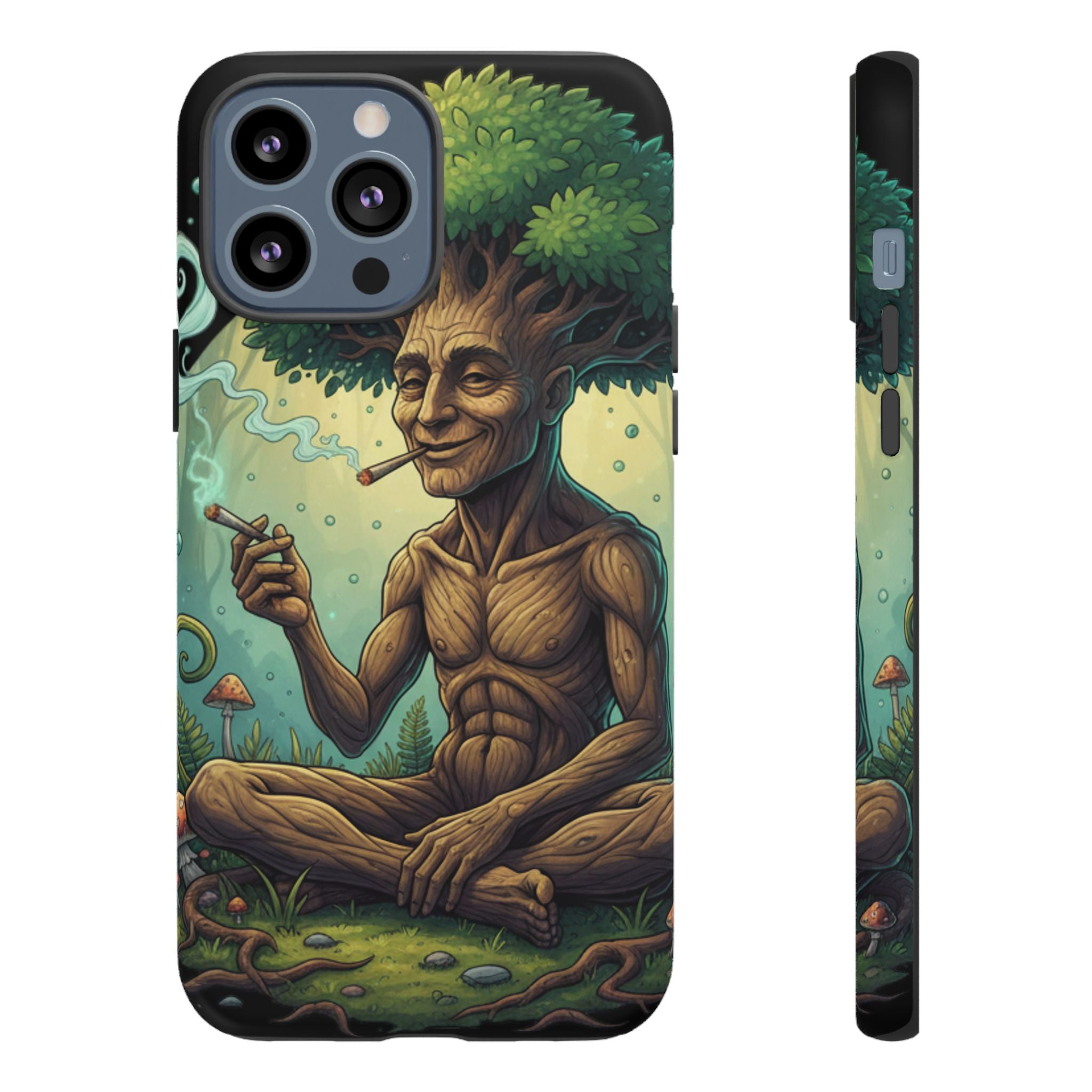 Tree Spirit Phone Case — Chill Smoking Woodland Art Phone Cover