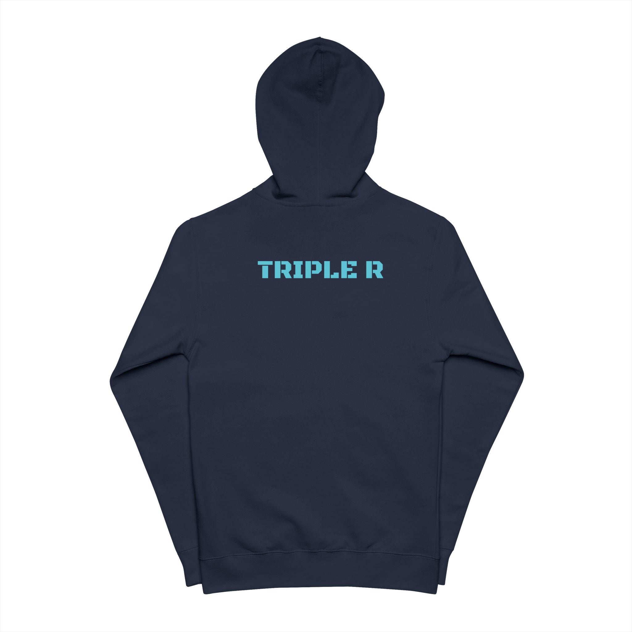 Triple R Green Zip-Up Hoodie — Minimal Logo Fleece Jacket