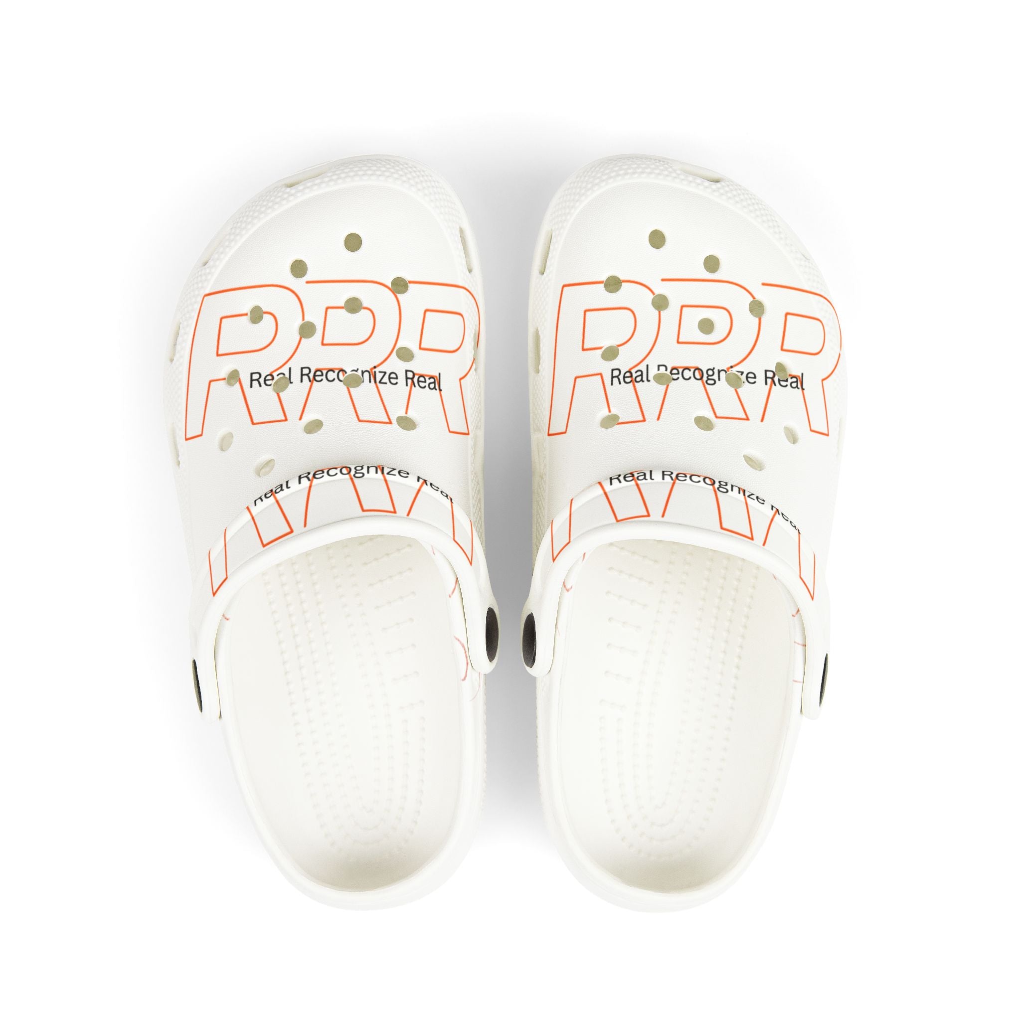 Kids White EVA Foam Clogs — 'RPR' Graphic Slip-On Sandals for Toddlers & Kids