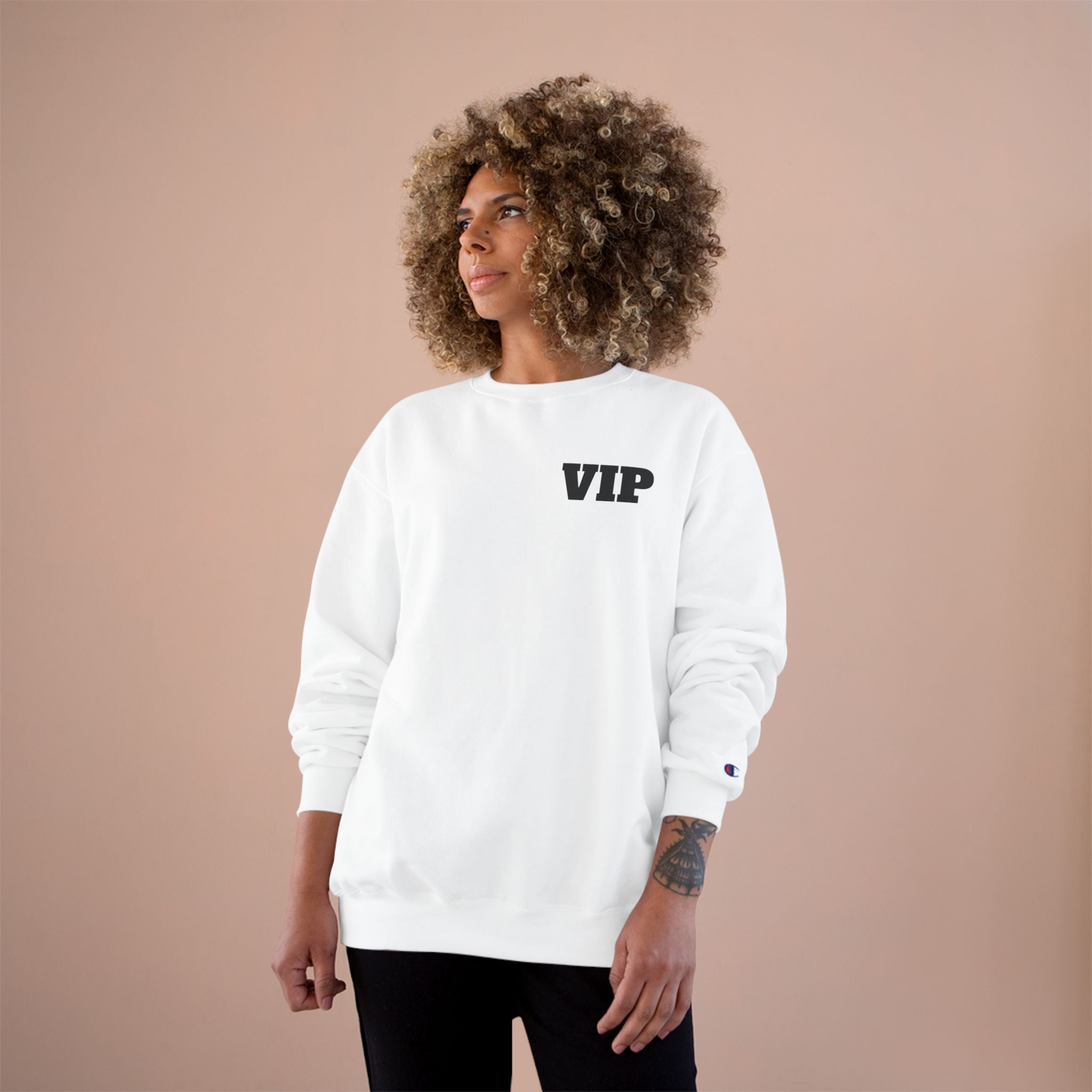 VIP Angel Graphic Sweatshirt — 'Value Pain' Back Print Crewneck