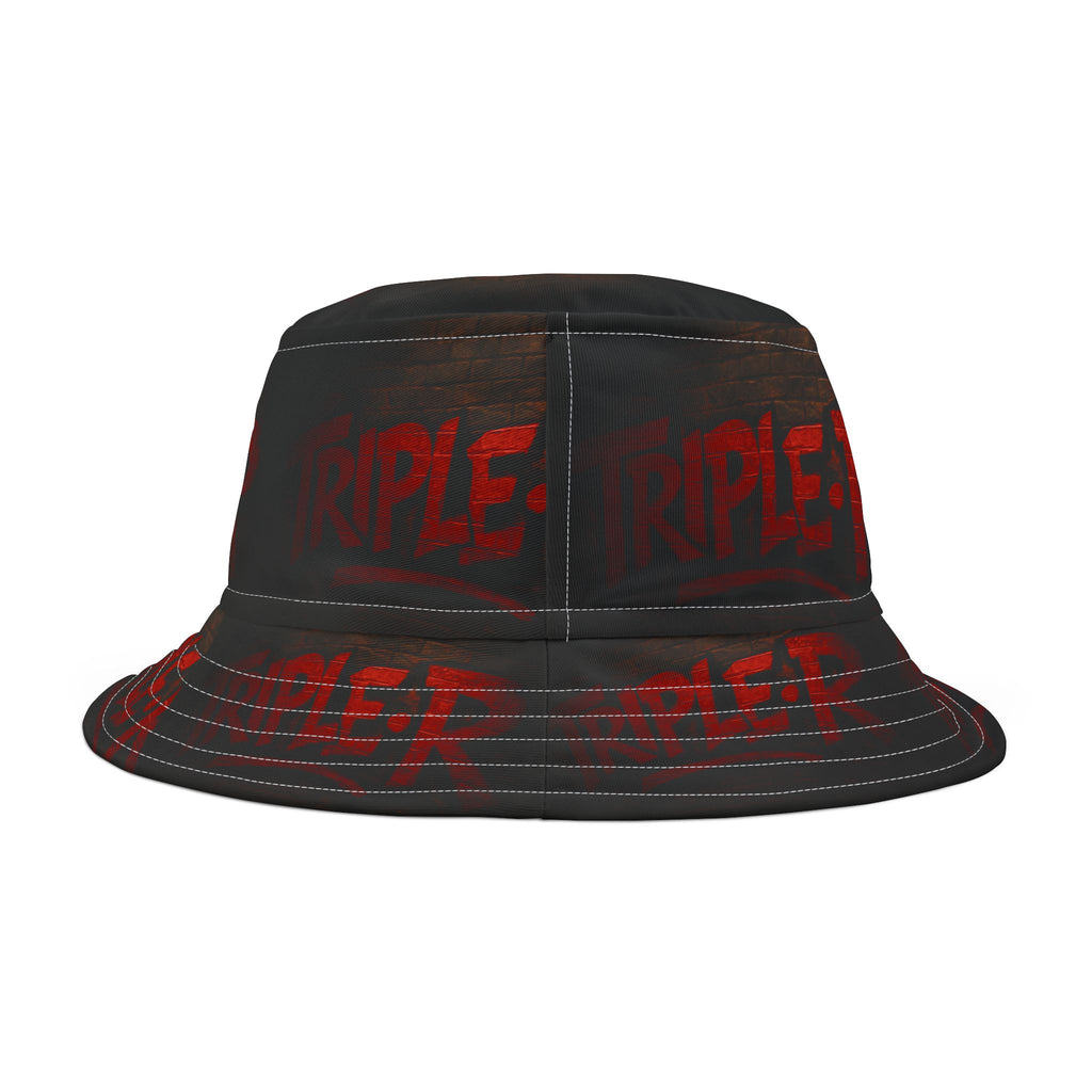 Graffiti 'TRIPLER' Black & Red Bucket Hat