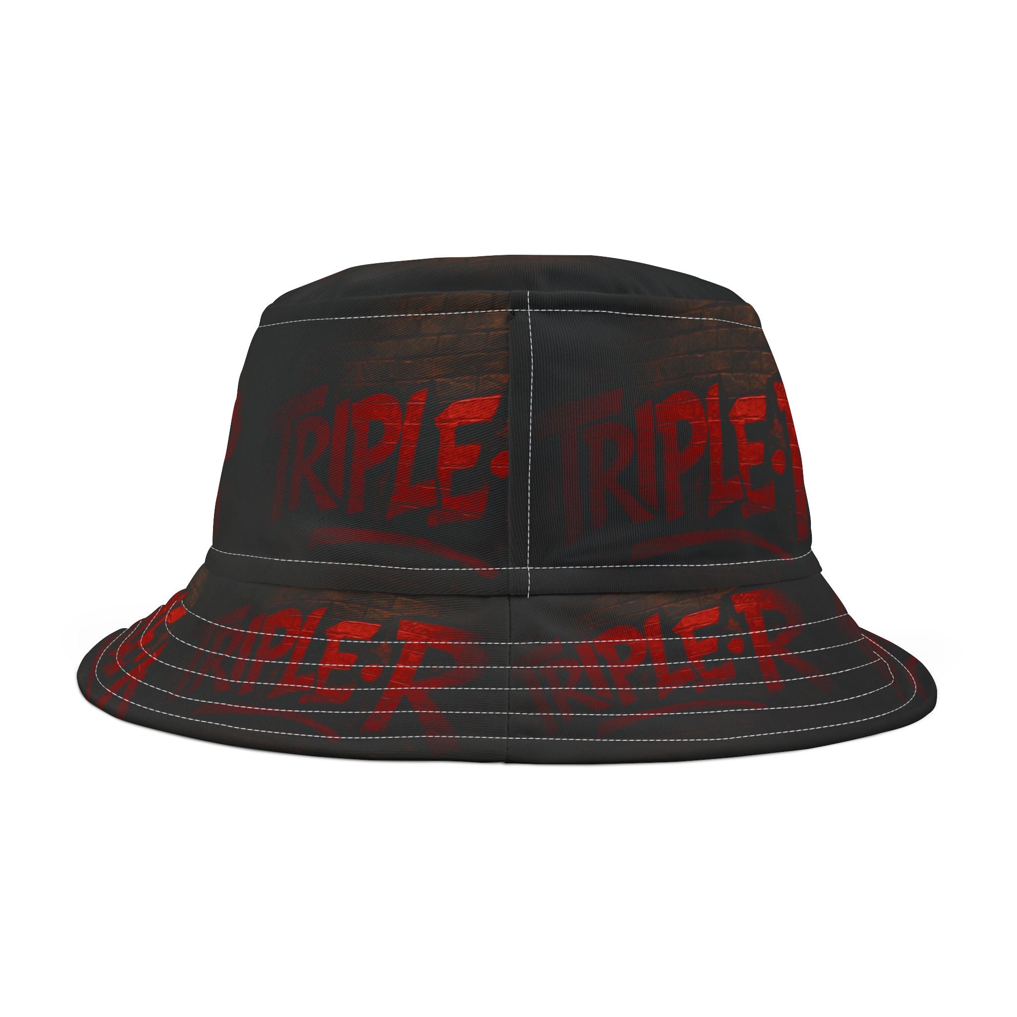 Graffiti 'TRIPLER' Black & Red Bucket Hat