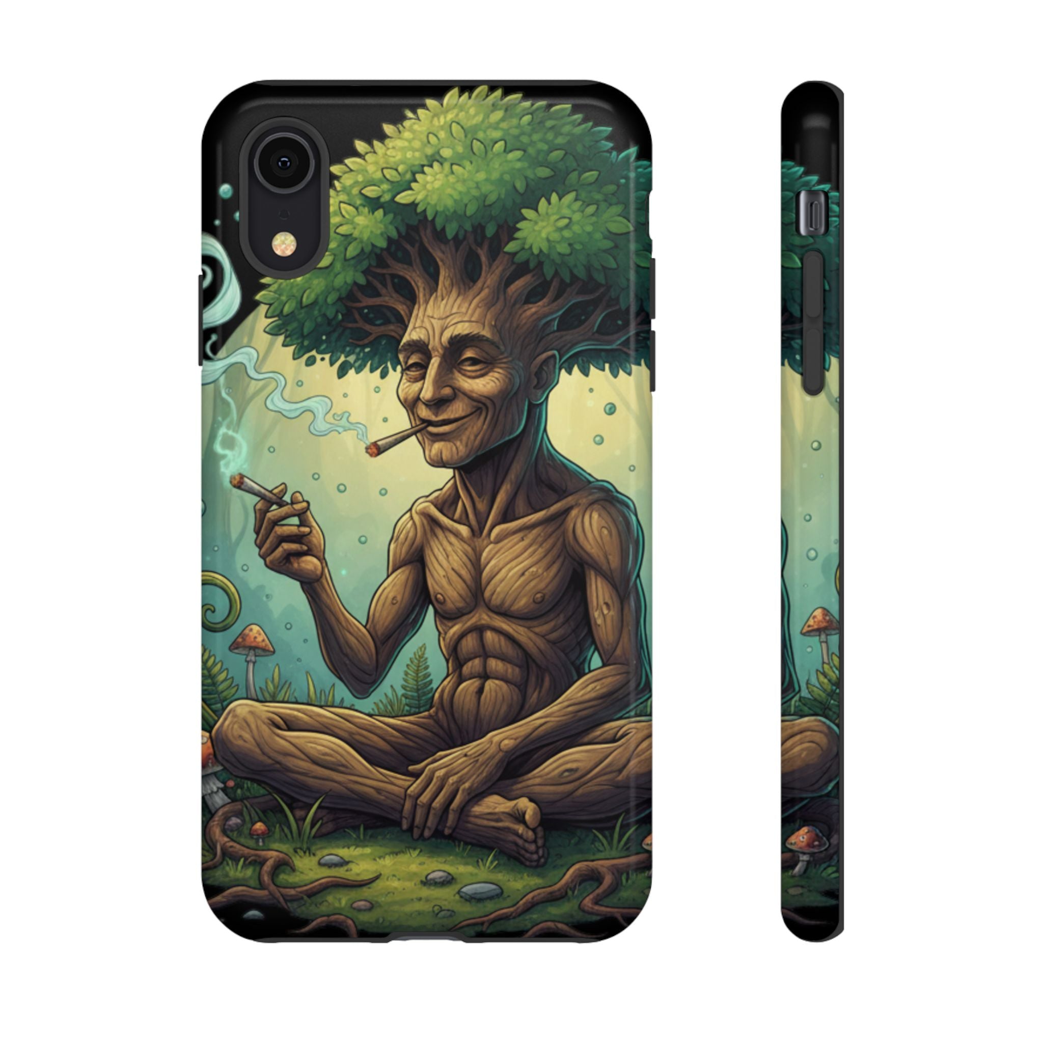 Tree Spirit Phone Case — Chill Smoking Woodland Art Phone Cover