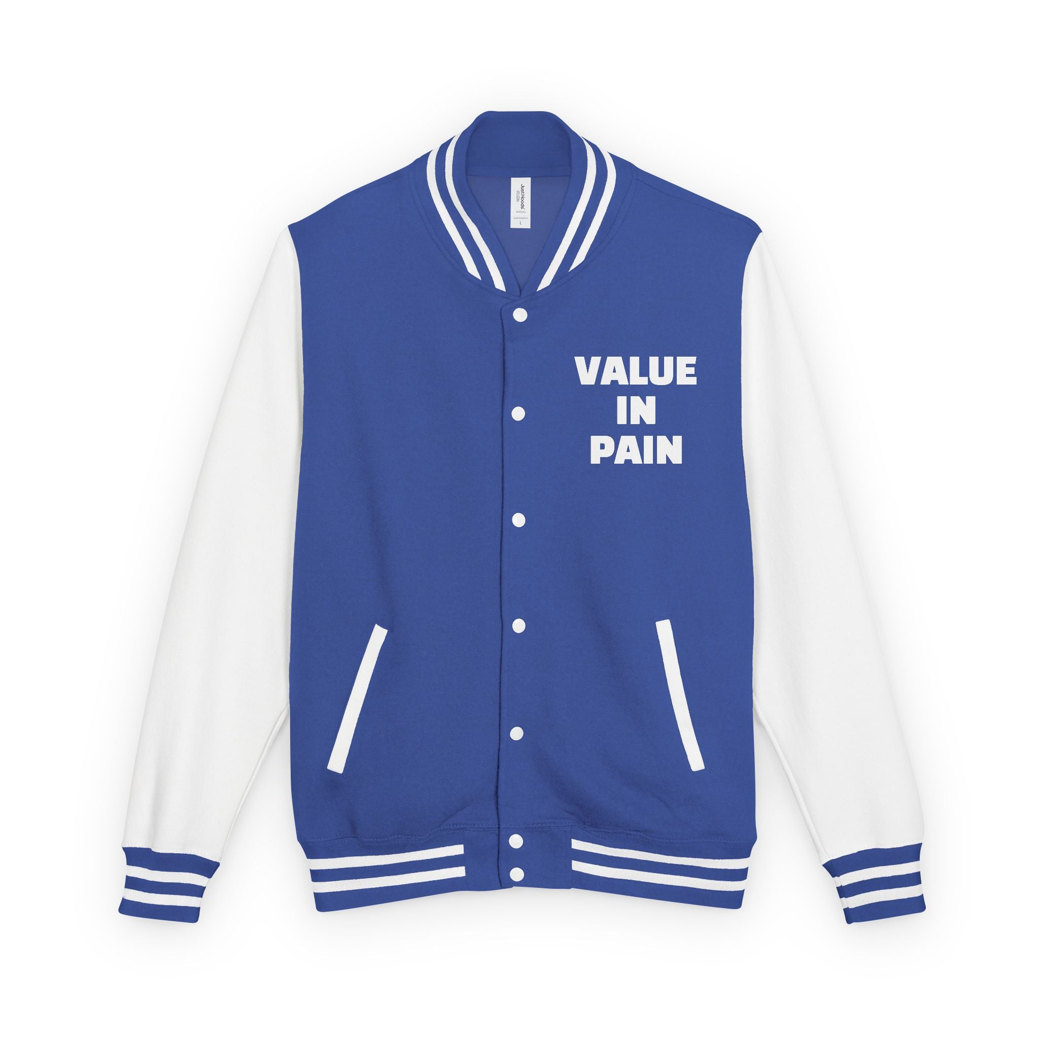 Letterman Jacket — Small Neon Portrait Patch & Repeated 'Different Breed Apparel' Back Print