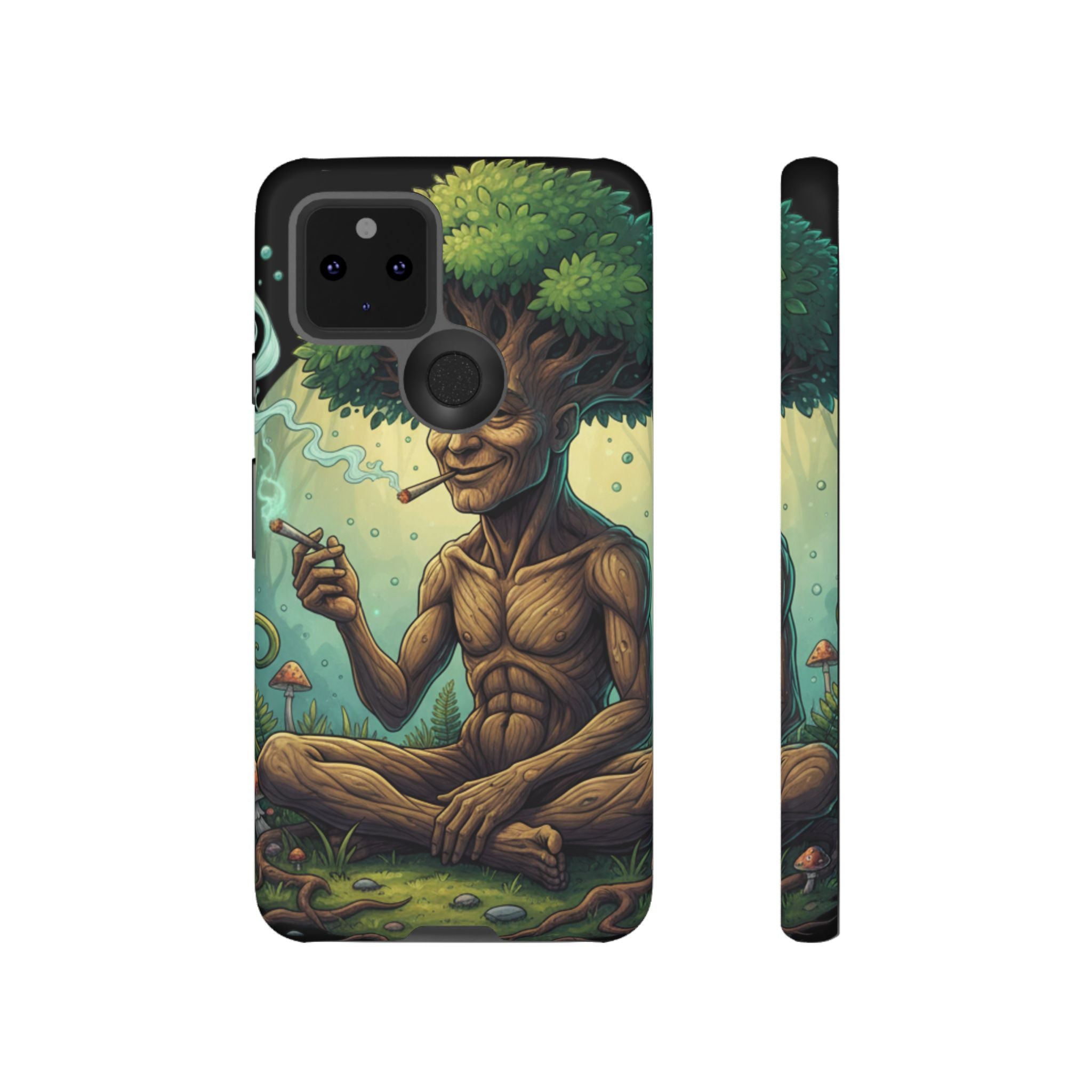 Tree Spirit Phone Case — Chill Smoking Woodland Art Phone Cover