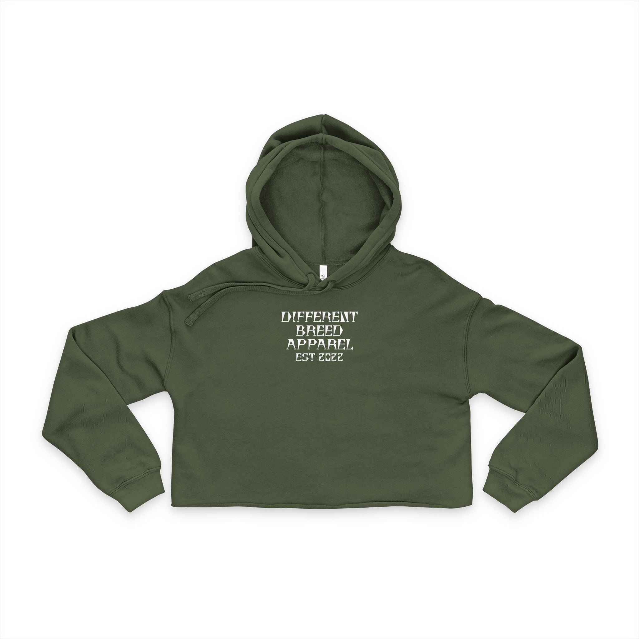 Cropped Hoodie — "Different Street Apparel Est 2022" Minimal Black Women's Streetwear