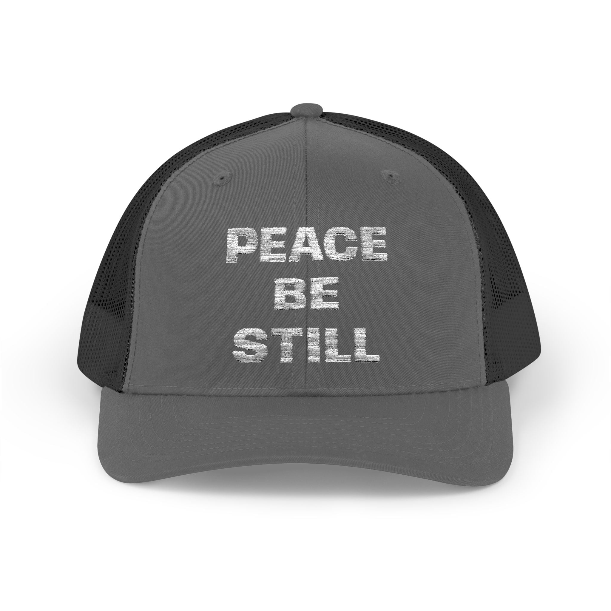 Peace Be Still Snapback Trucker Cap — Inspirational Mesh Back Hat