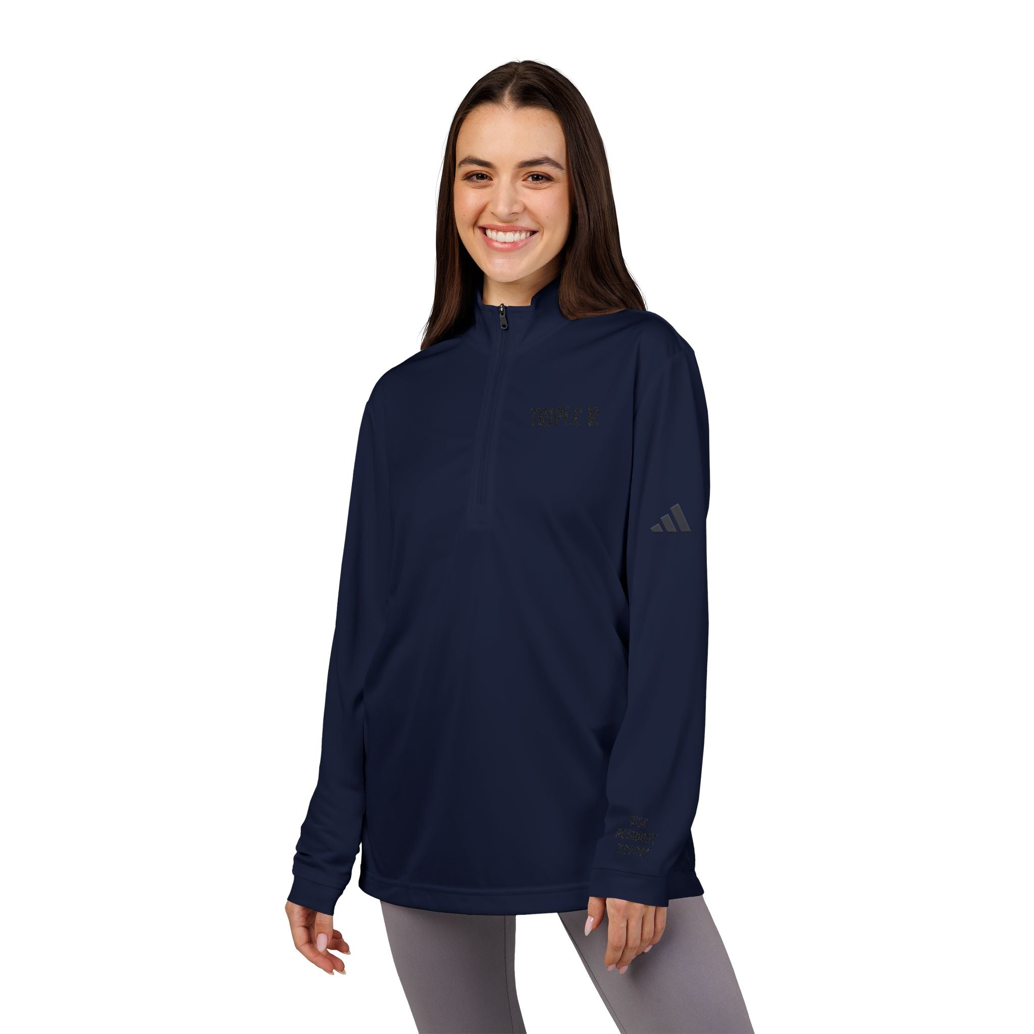 Embroidered Quarter-Zip Pullover — Temple R Athletic Top