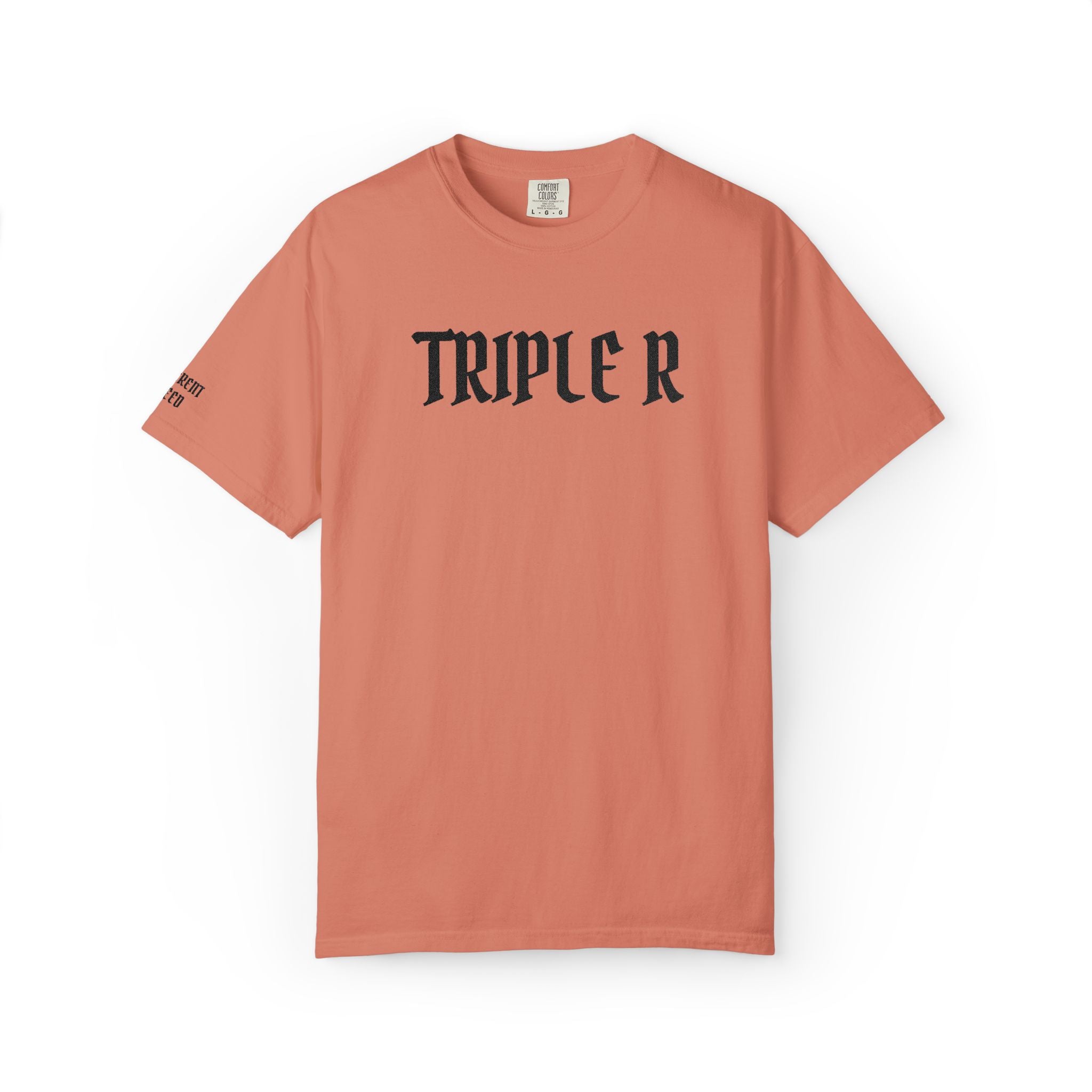 Triple R Gothic Tee — White Graphic T-Shirt