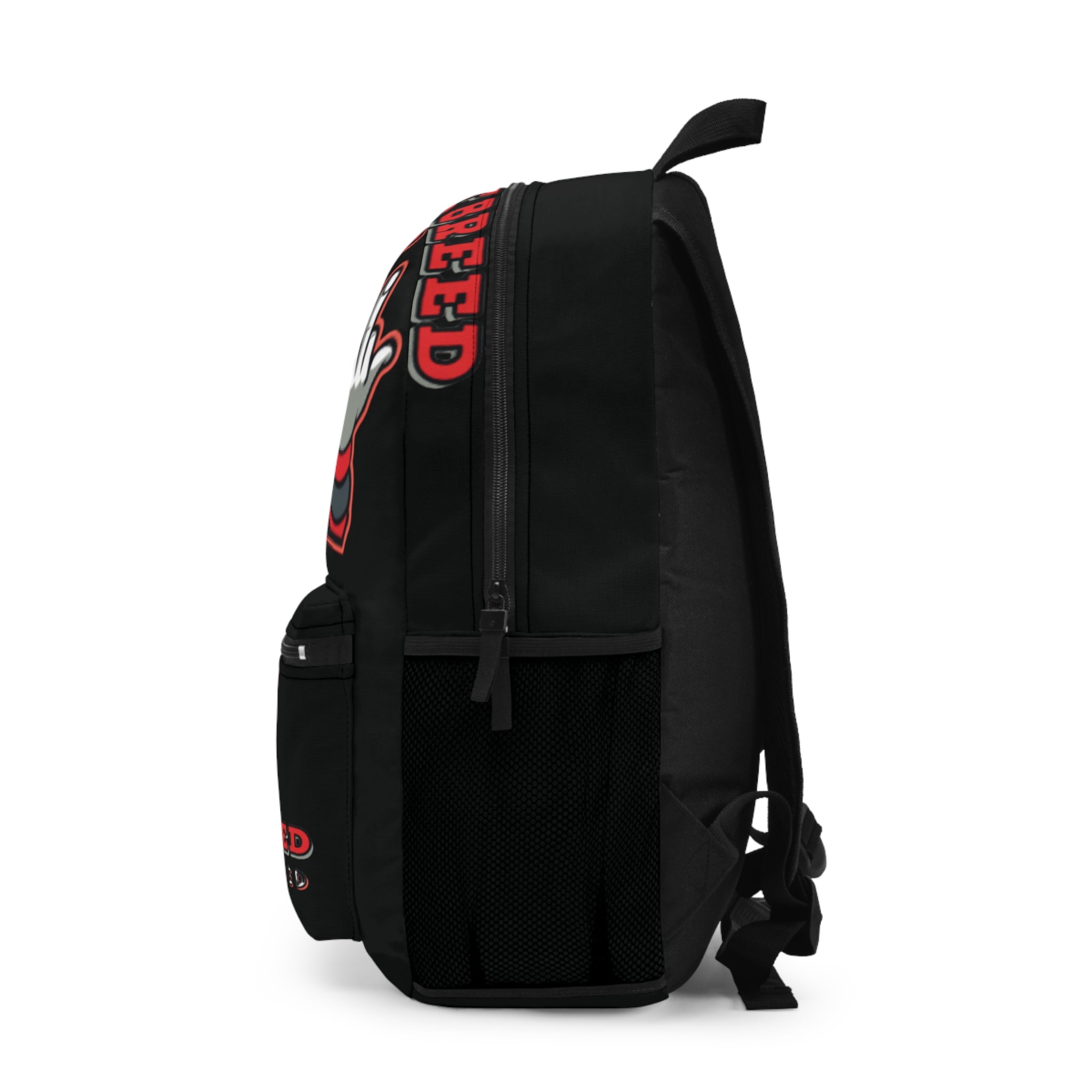Different Breed Backpack — Bold Red Pitbull Graphic School Bag