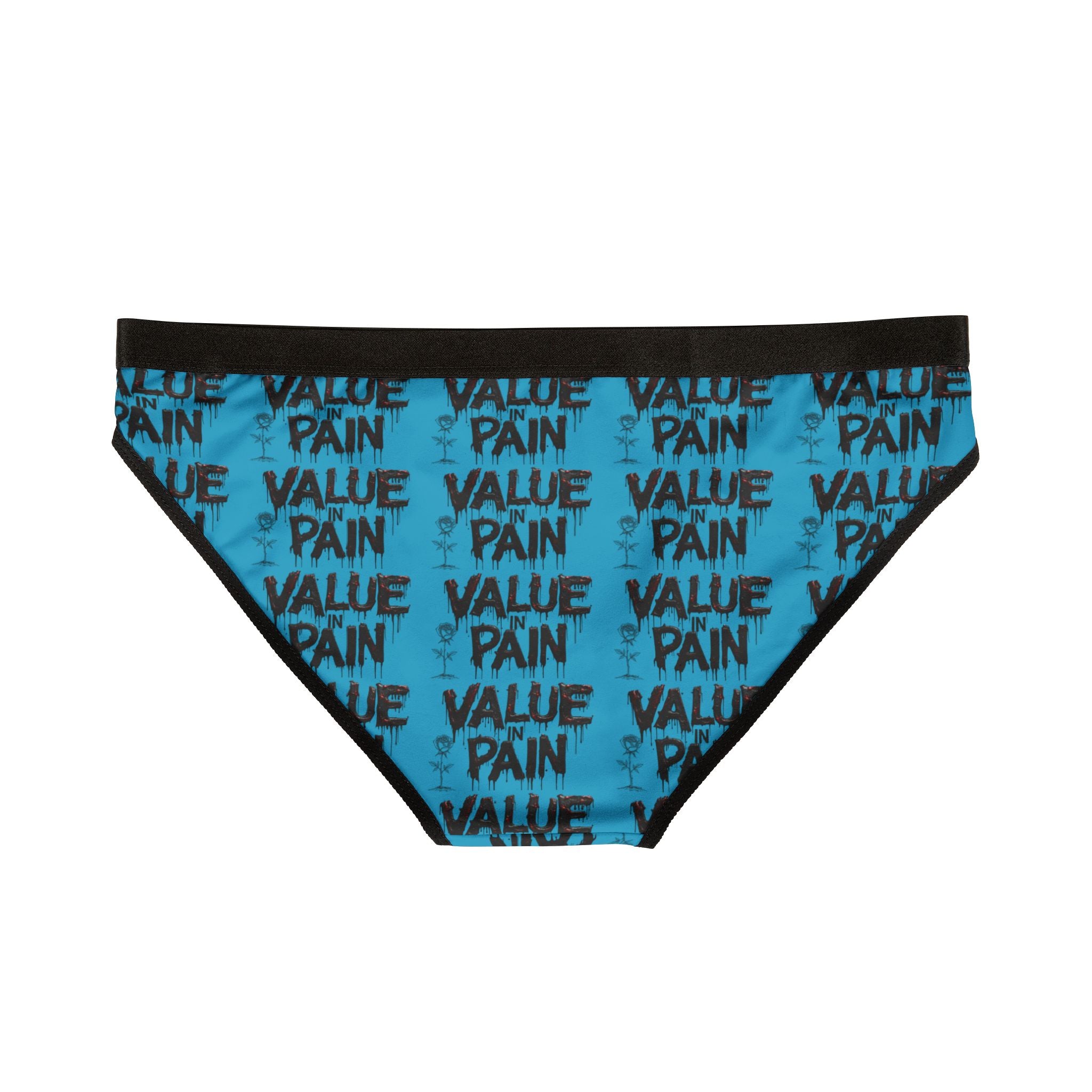 Blue 'Value Pain' Women's Briefs — Bold All-Over Print Underwear