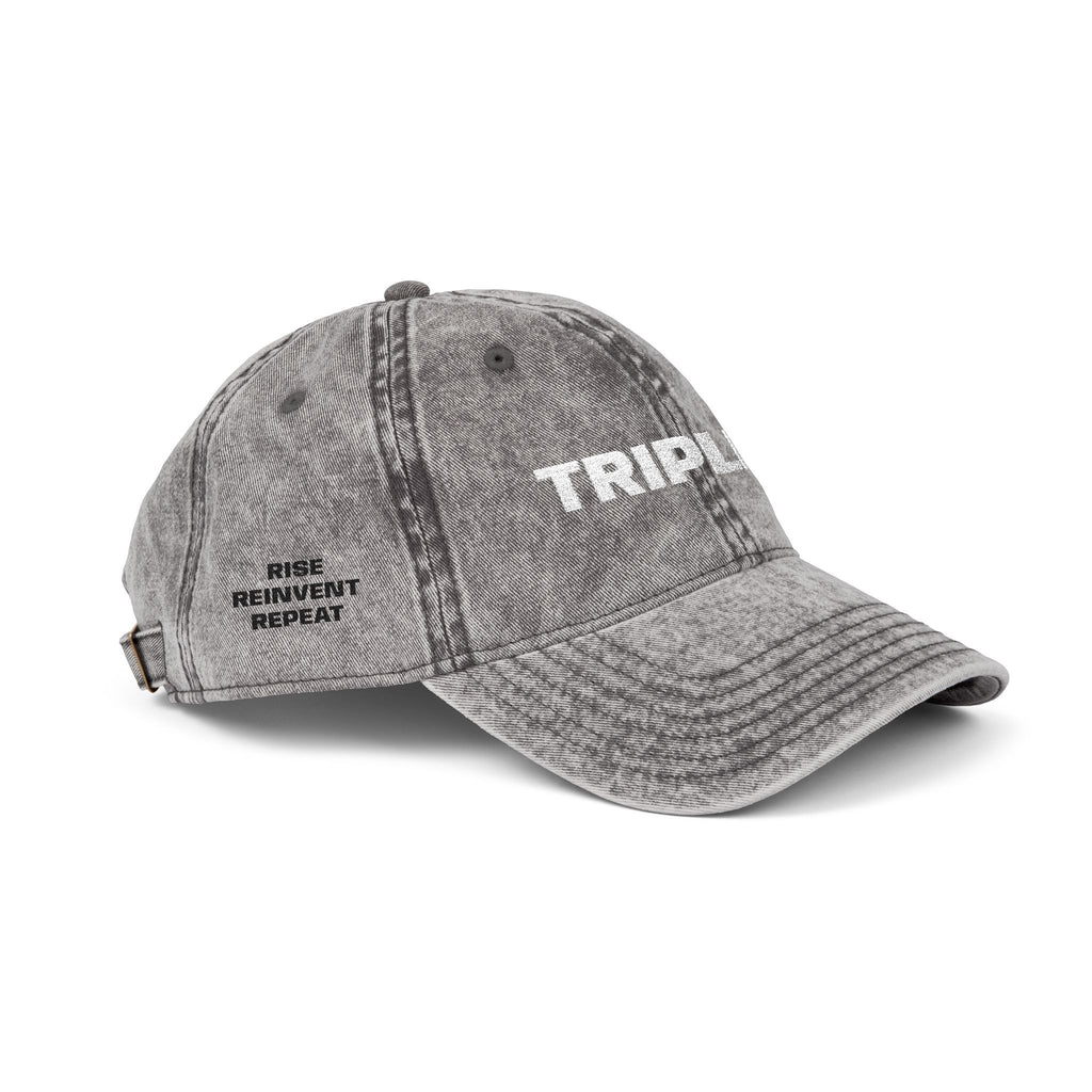 Vintage Embroidered Cap — "TRIPLE R" Distressed Dad Hat
