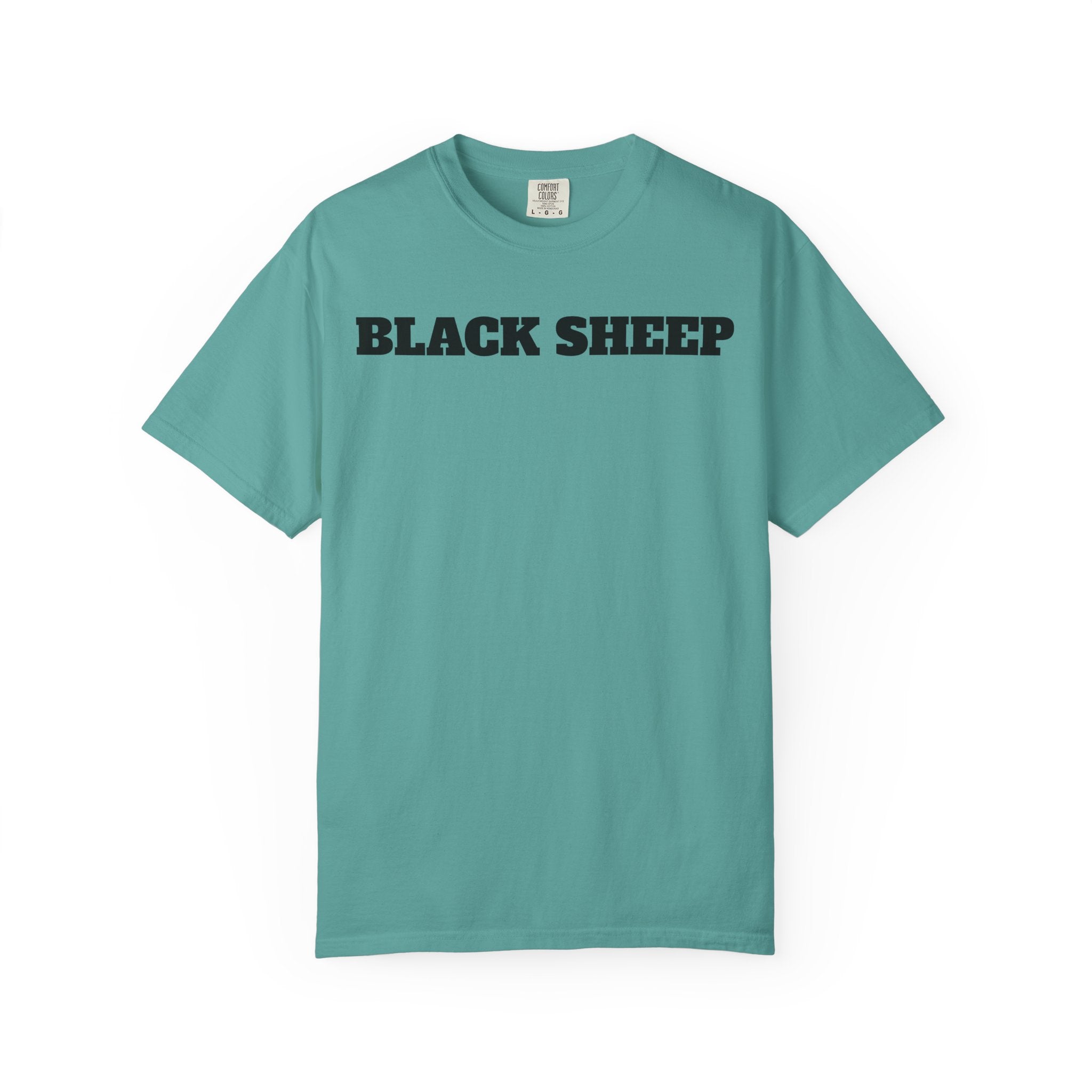 Black Sheep T-Shirt — Bold Back Lip Graphic & Front Text