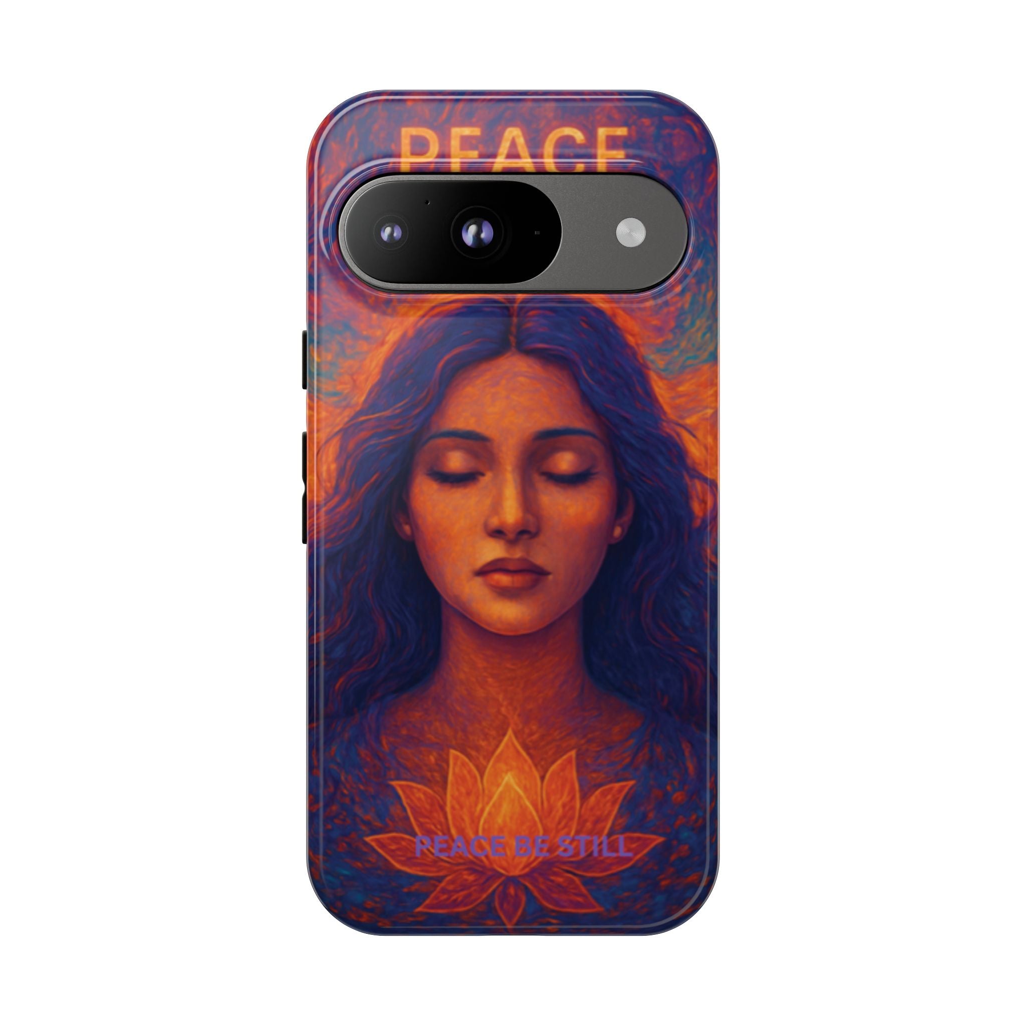 Peace Be Still Phone Case – Serene Goddess Meditation Design