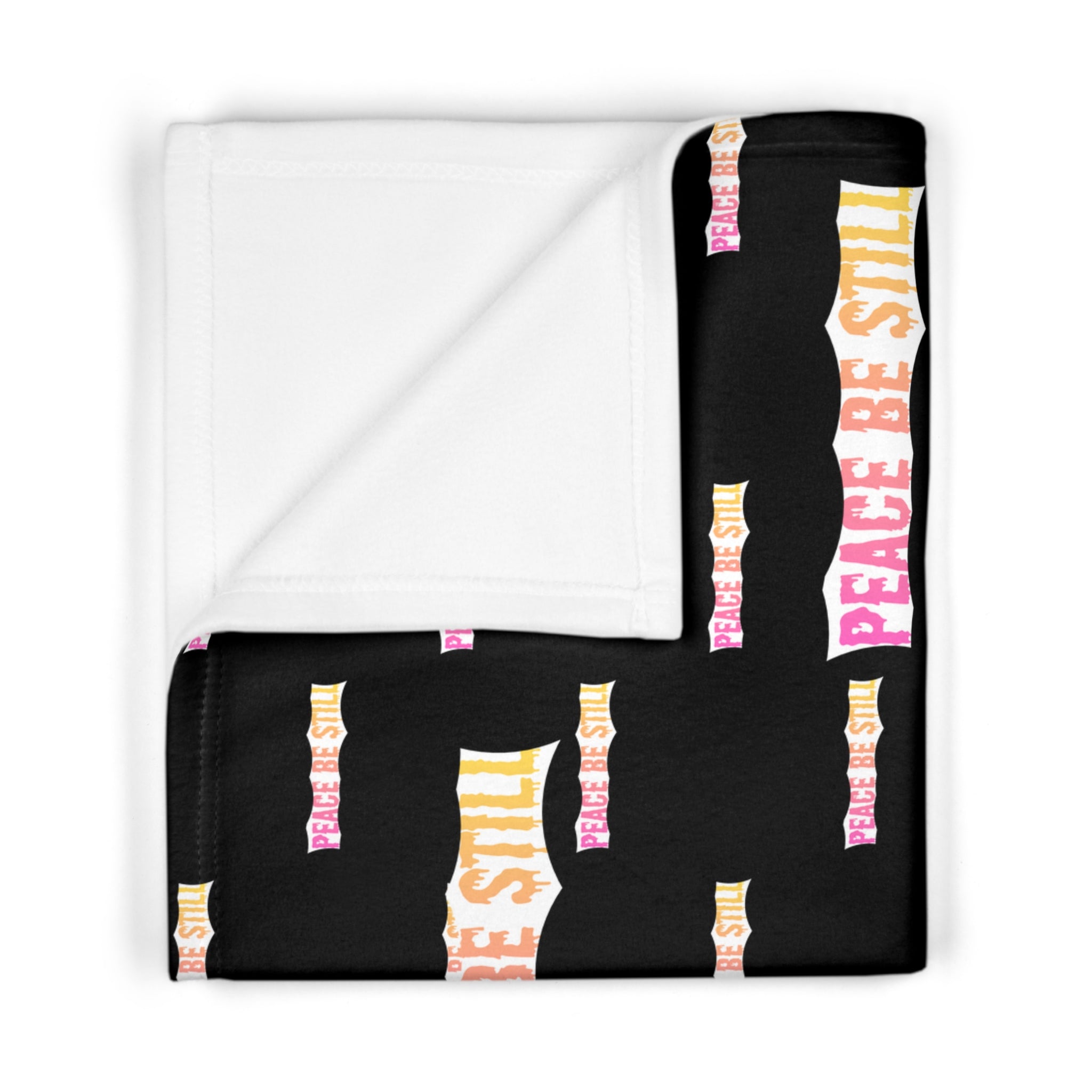 Peace Be Still Baby Blanket — Soft Fleece Pink & Gold Nursery Throw