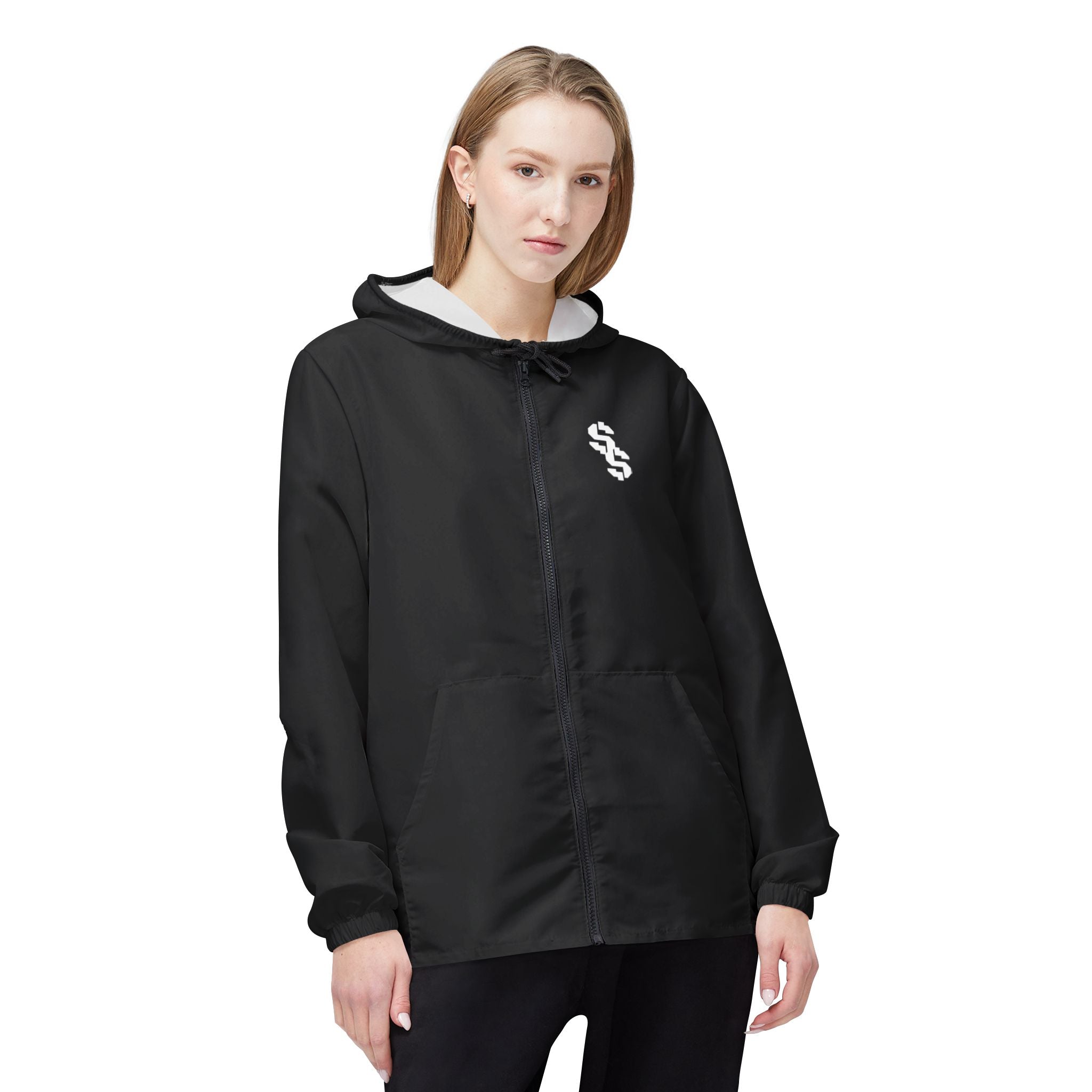 Street Scholar Windbreaker Jacket — Graphic Urban Zip-Up Hooded Windbreaker