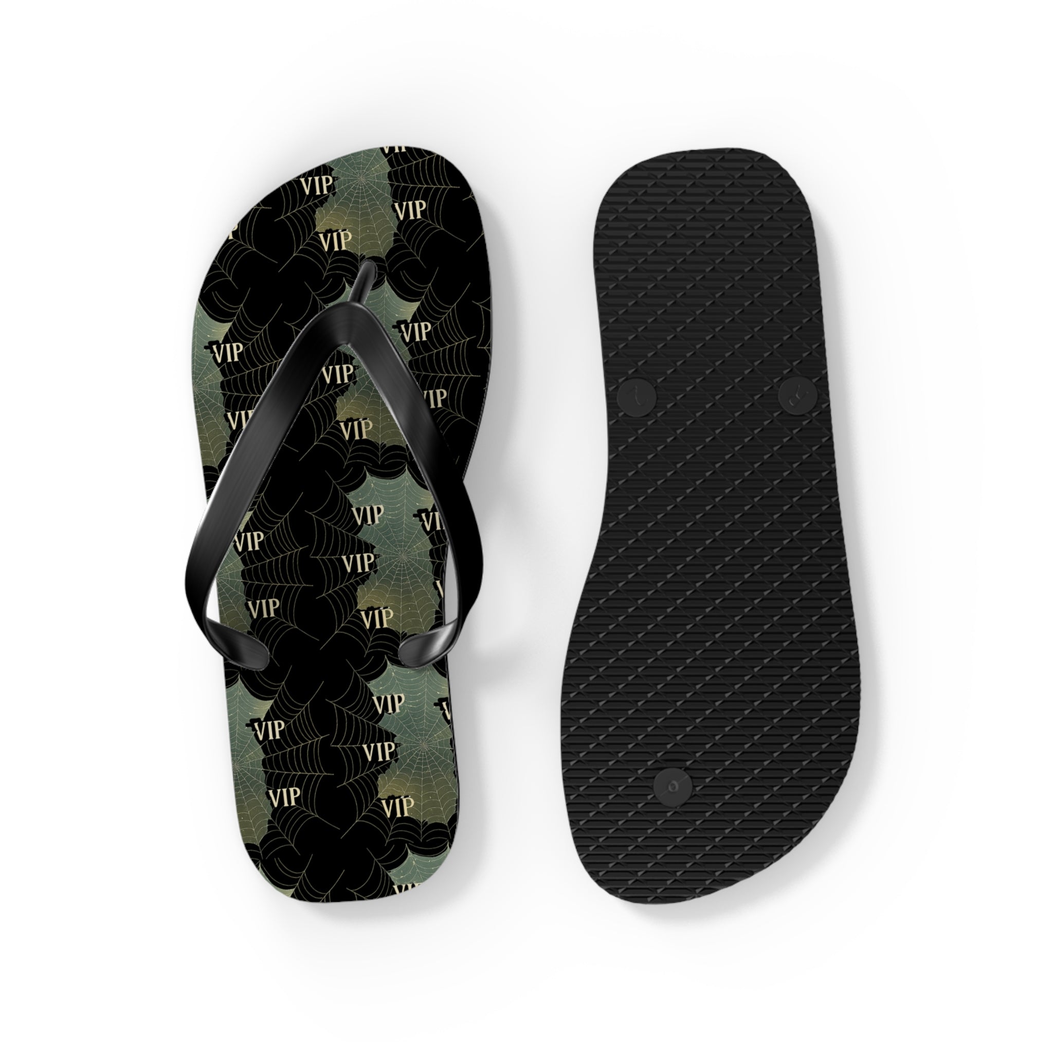Camo VIP Flip Flops — Military Green Patterned Beach Sandals