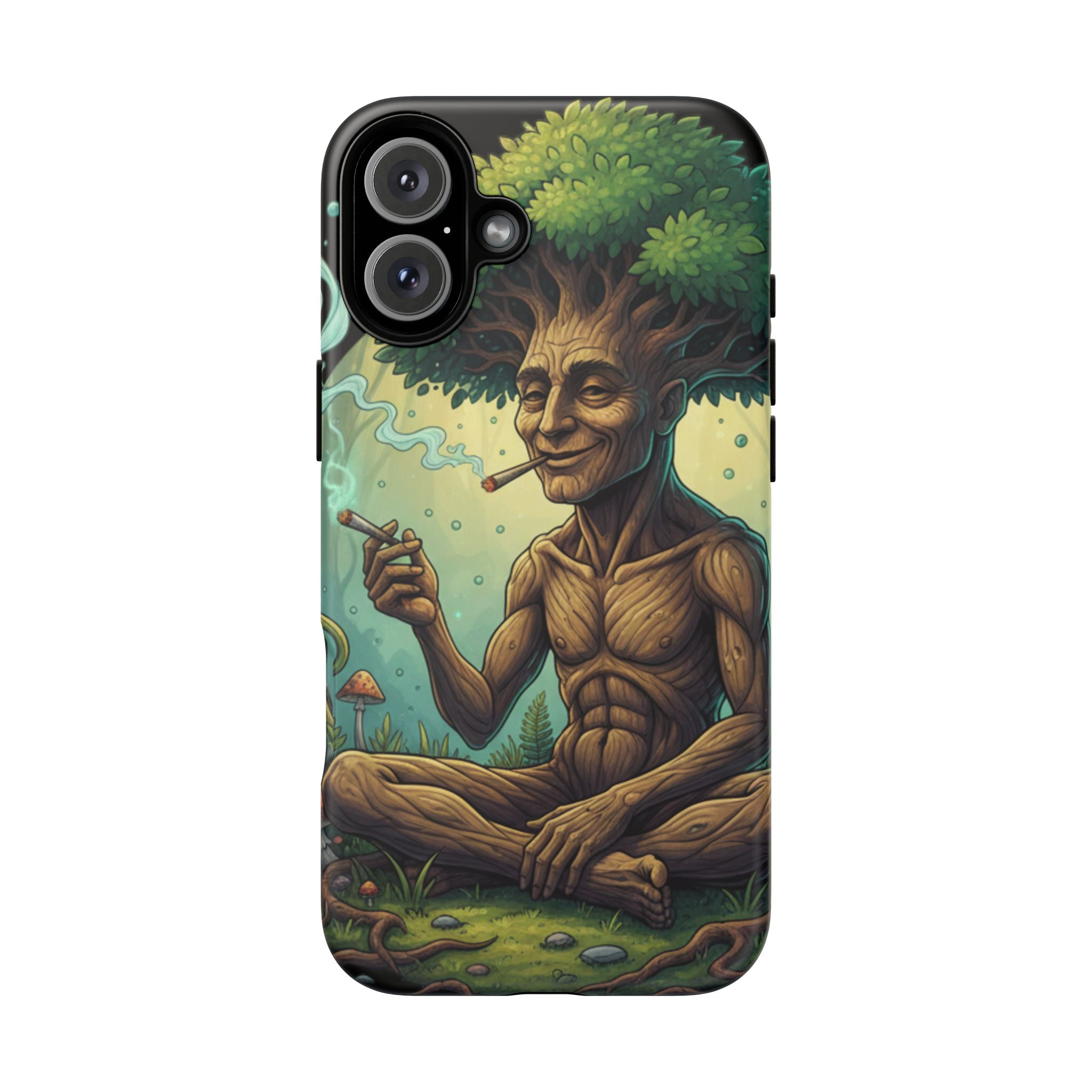 Tree Spirit Phone Case — Chill Smoking Woodland Art Phone Cover