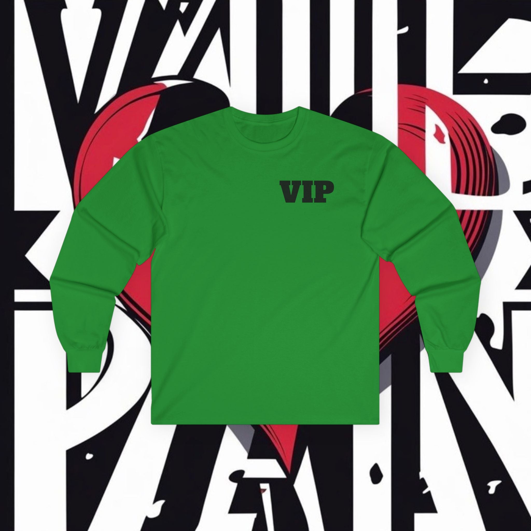 VIP Angel Graphic Long Sleeve Tee — "Value Pain" Back Print
