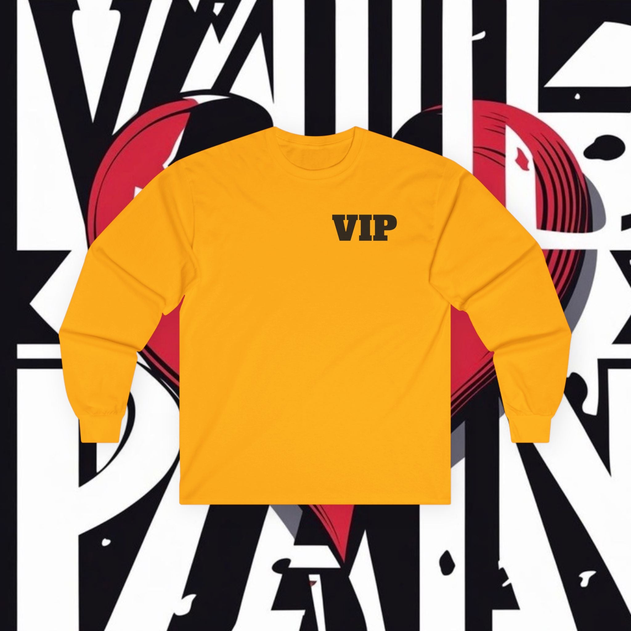 VIP Angel Graphic Long Sleeve Tee — "Value Pain" Back Print