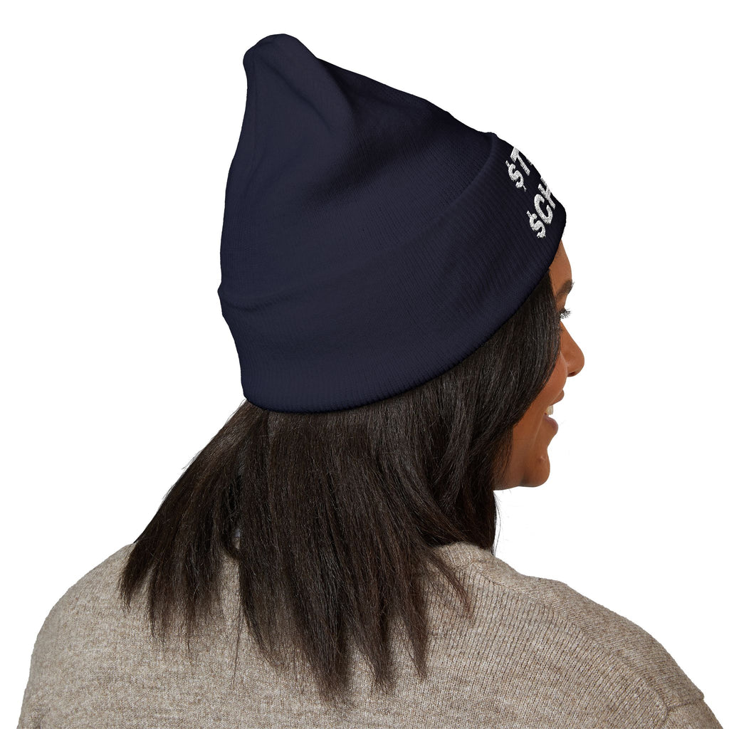 Street Scholar Embroidered Beanie — Classic Cuffed Knit Hat