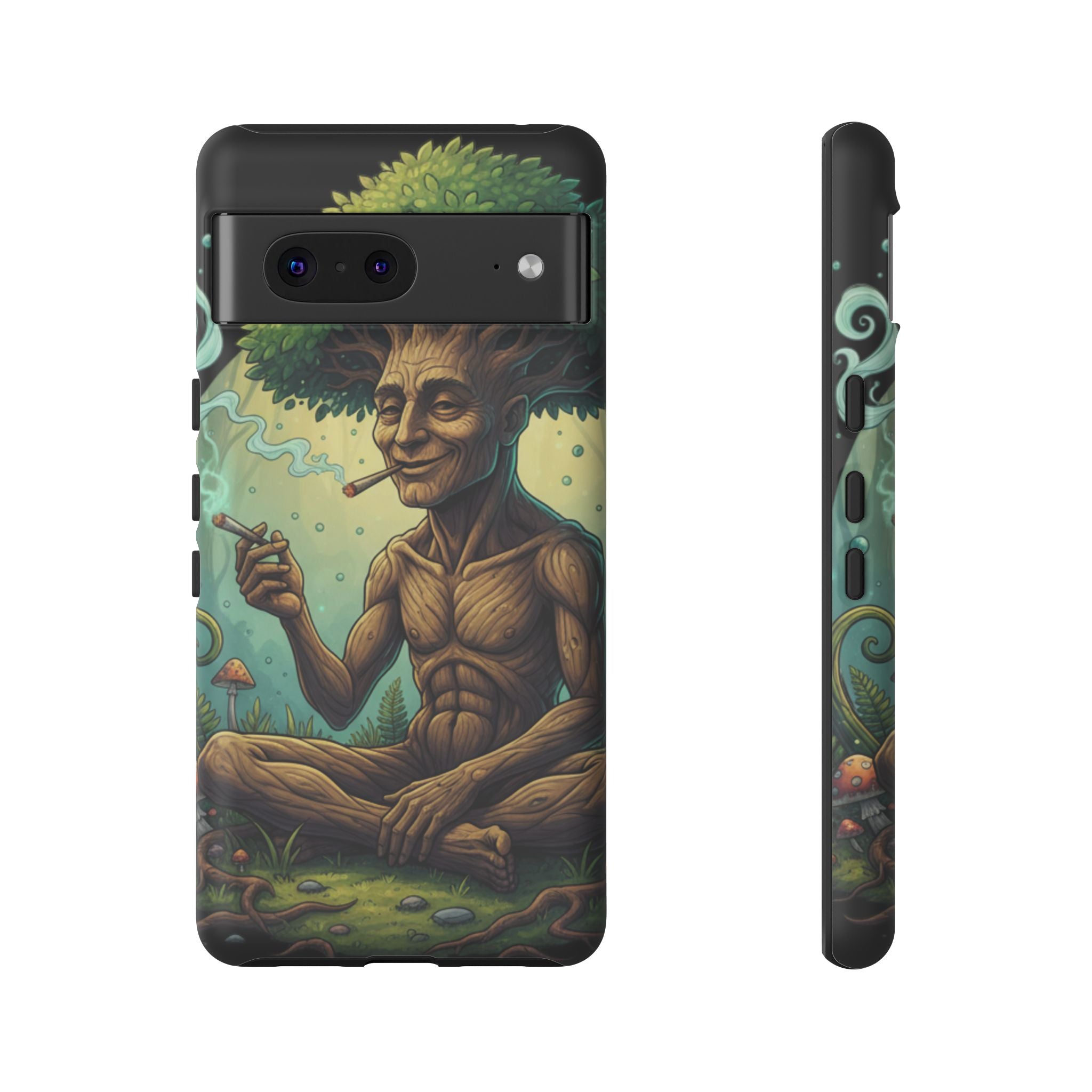 Tree Spirit Phone Case — Chill Smoking Woodland Art Phone Cover