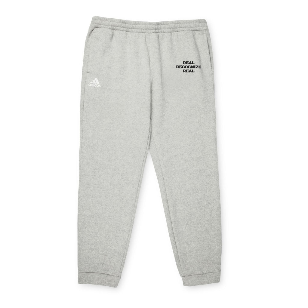 Adidas Fleece Joggers — Comfortable Gray Athletic Sweatpants with Small Logo