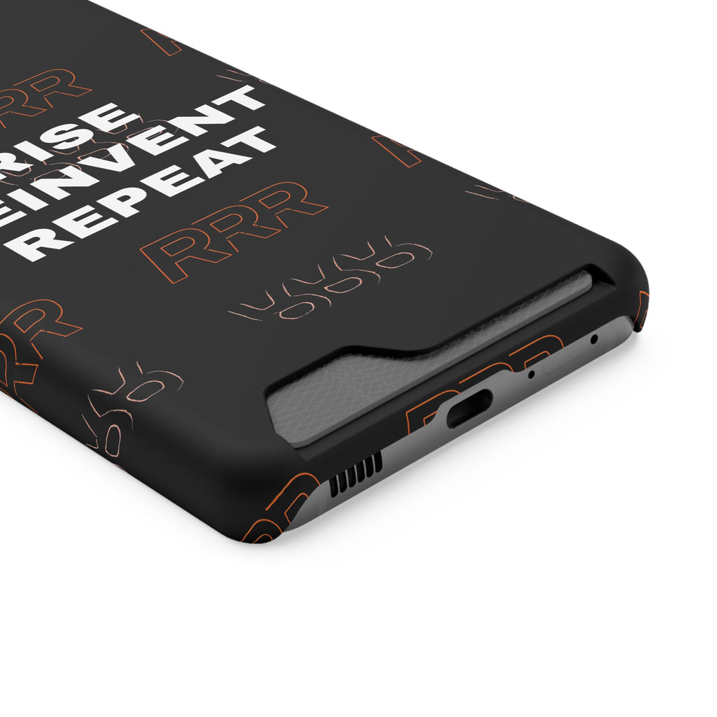 Rise Reinvent Repeat Phone Card Case — Slim Wallet Phone Case with Motivational Design