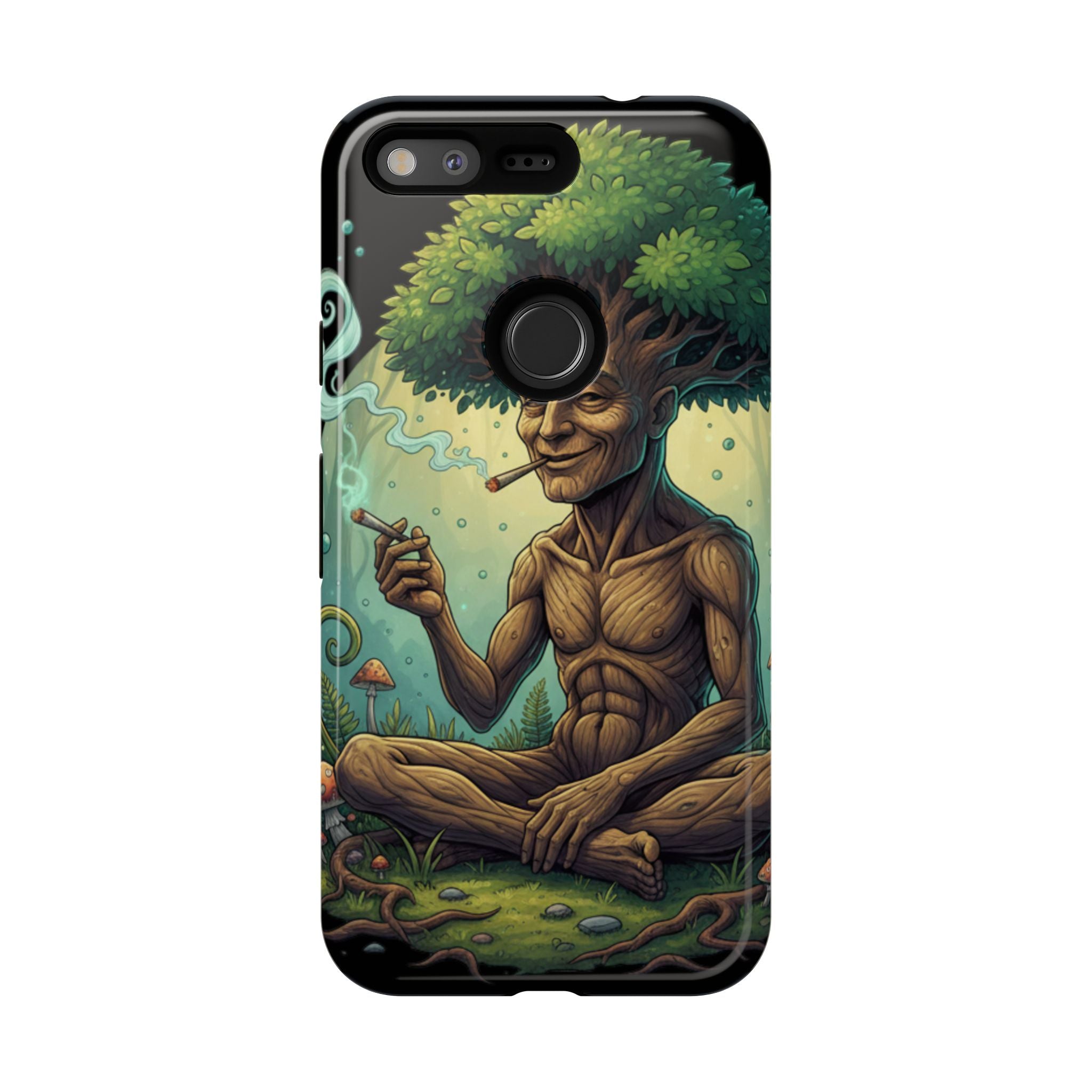 Tree Spirit Phone Case — Chill Smoking Woodland Art Phone Cover