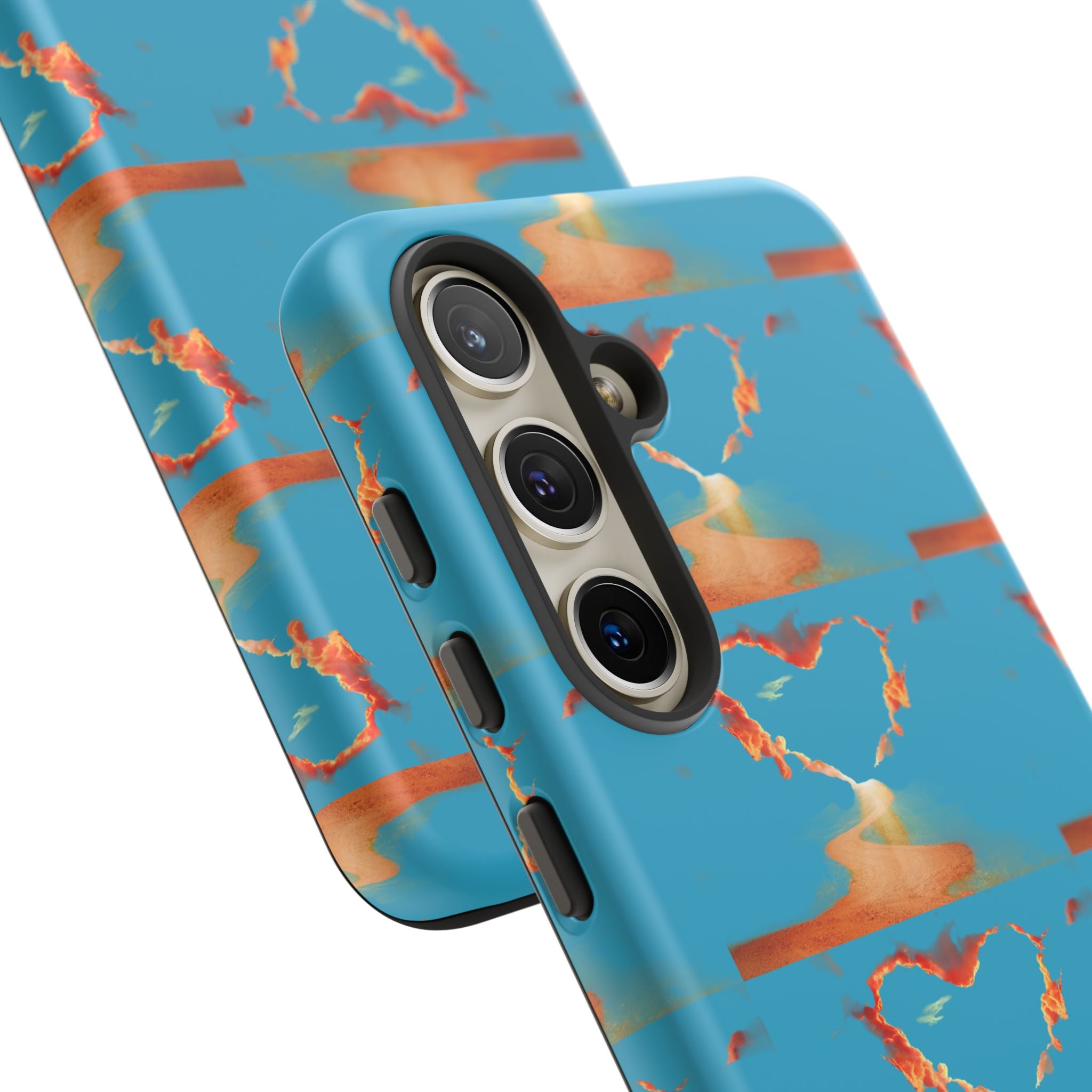 Heart Flame Tough Phone Case — Blue Sunset Protective Cover