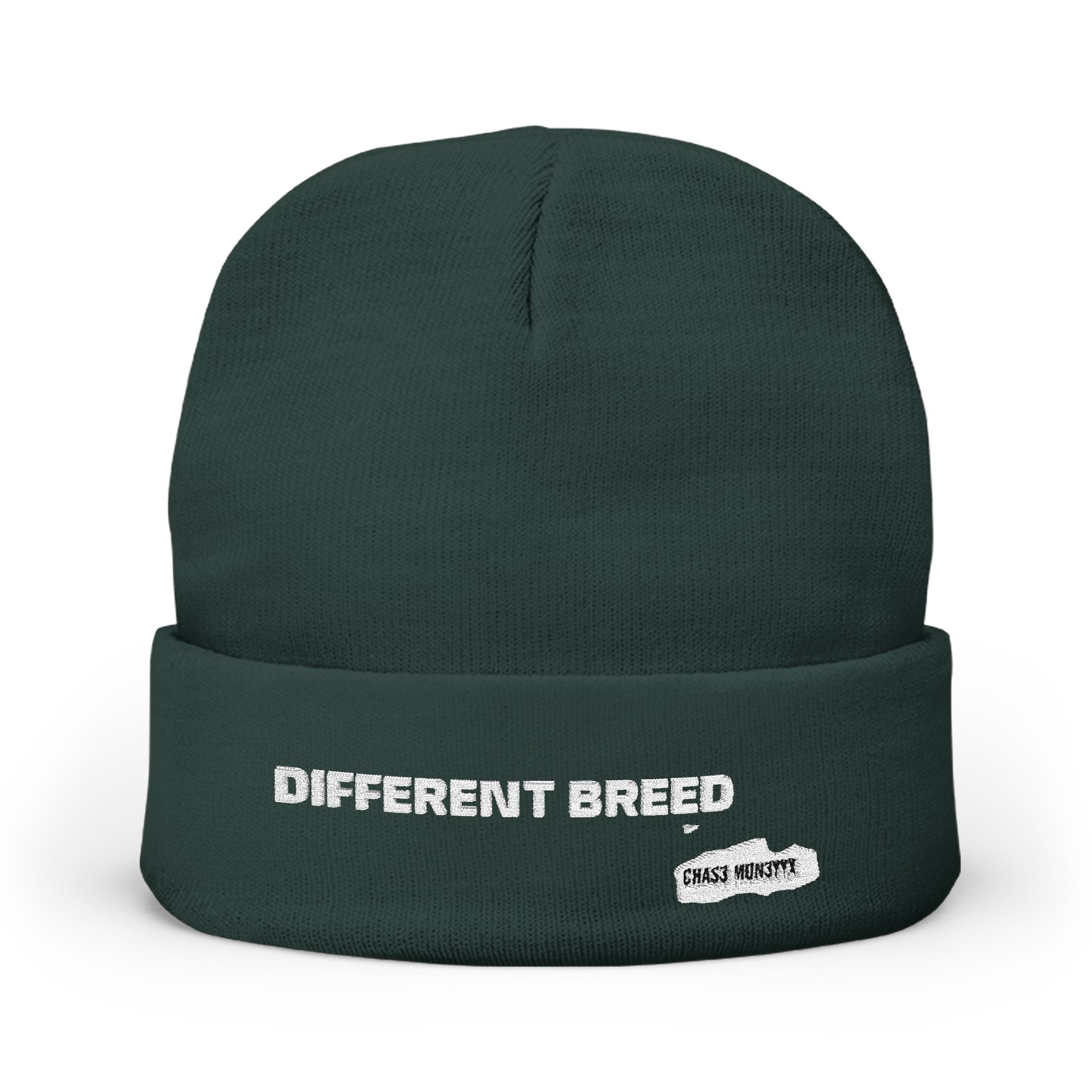 Different Breed Embroidered Knit Beanie — Bold Streetwear Winter Hat