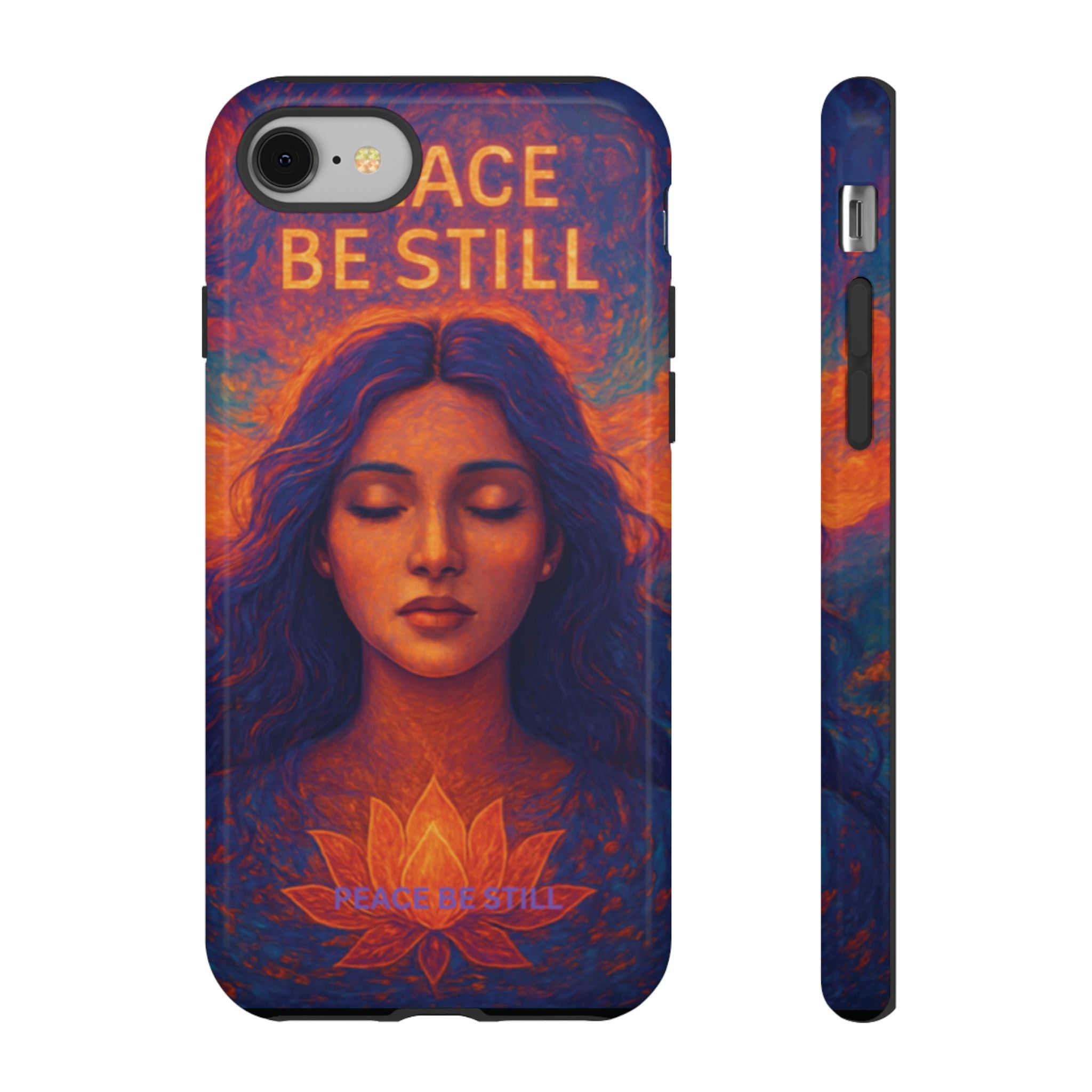 Peace Be Still Phone Case – Serene Goddess Meditation Design