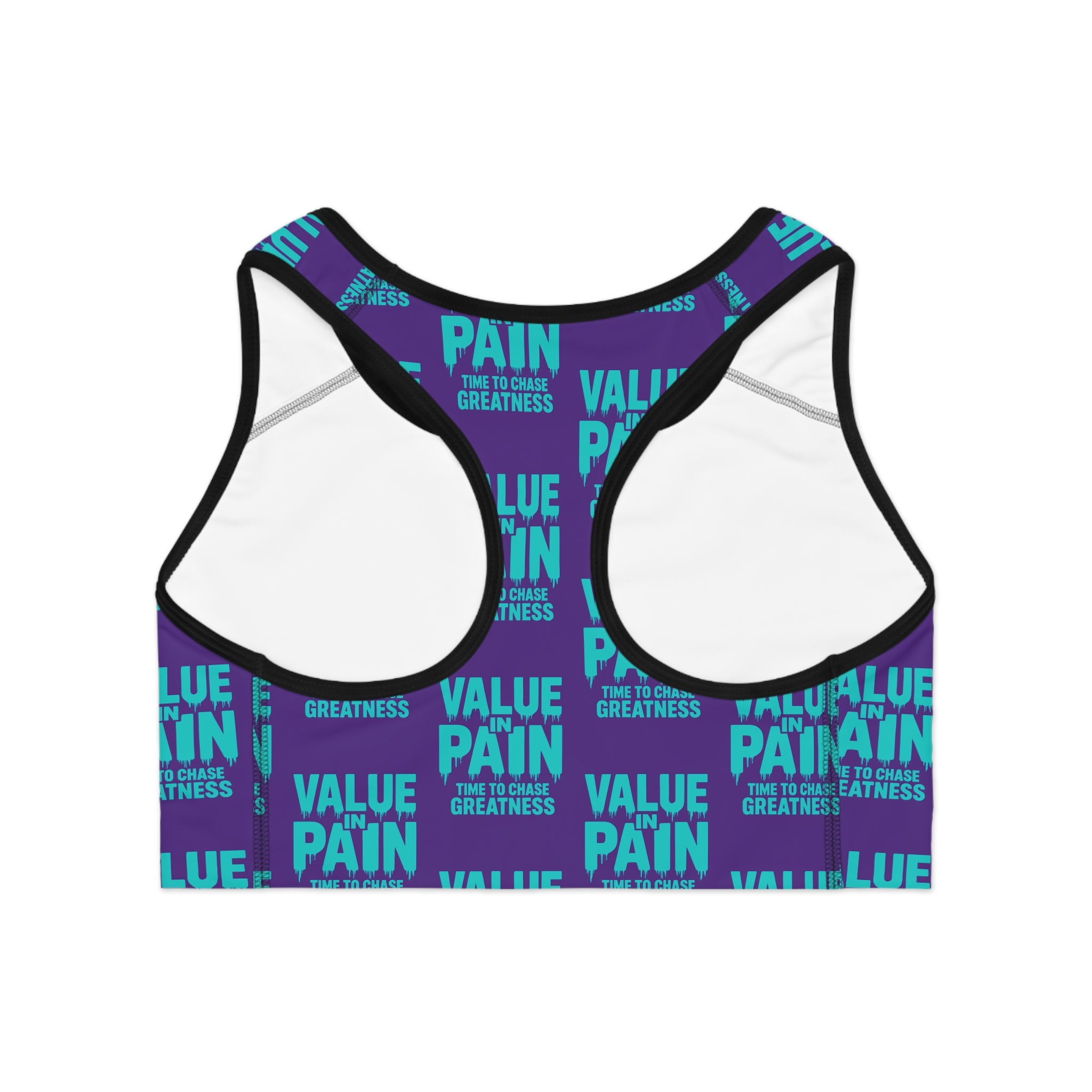 Sports Bra — "Value Pain" Motivational Athletic Crop for Women