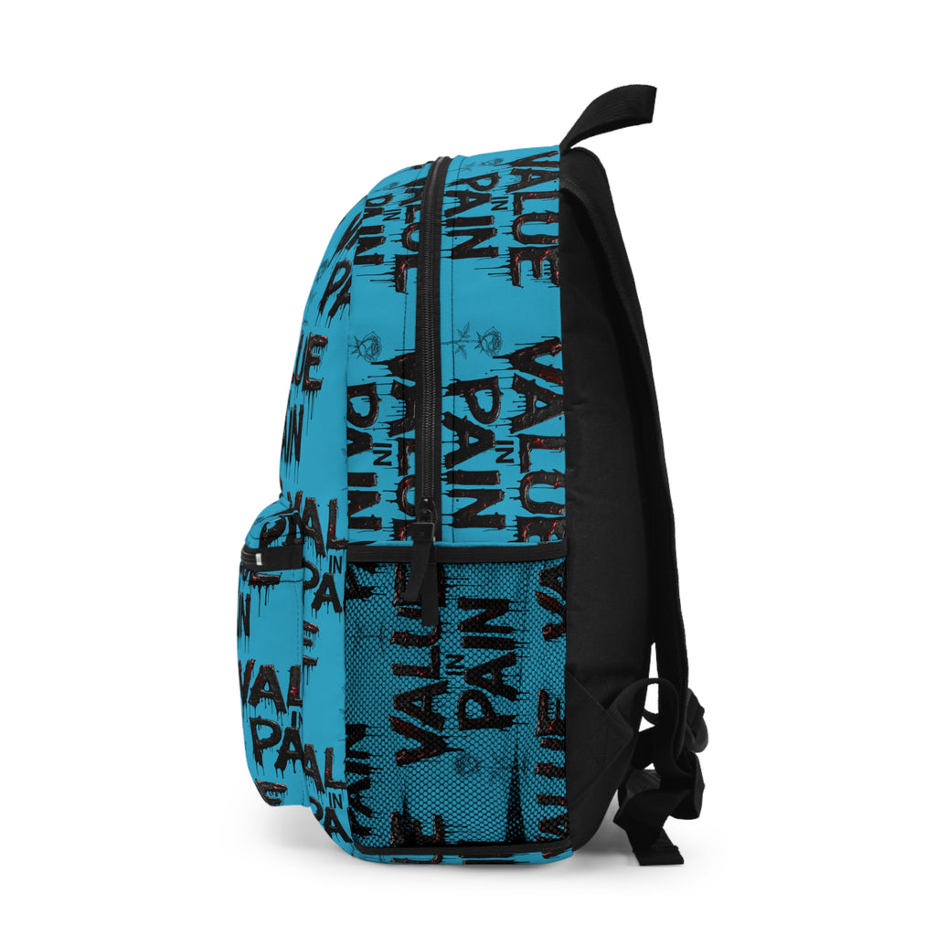 Value in Pain Blue Graphic Backpack