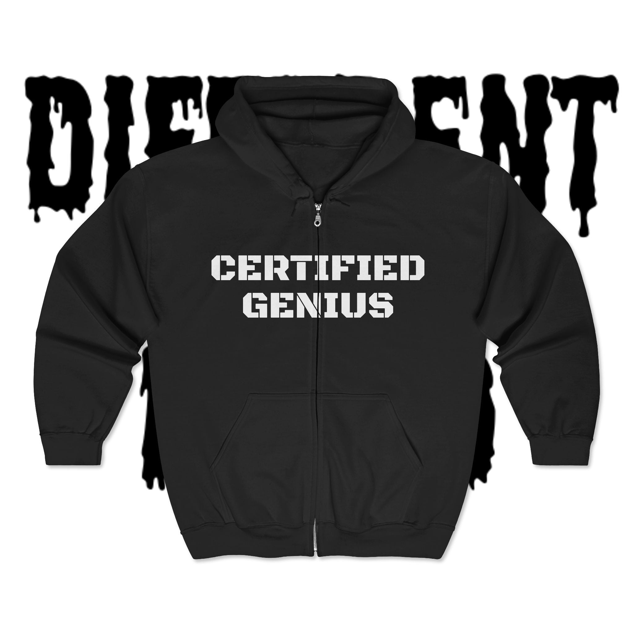 Certified Genius Zip-Up Hoodie — Atom Science Graphic