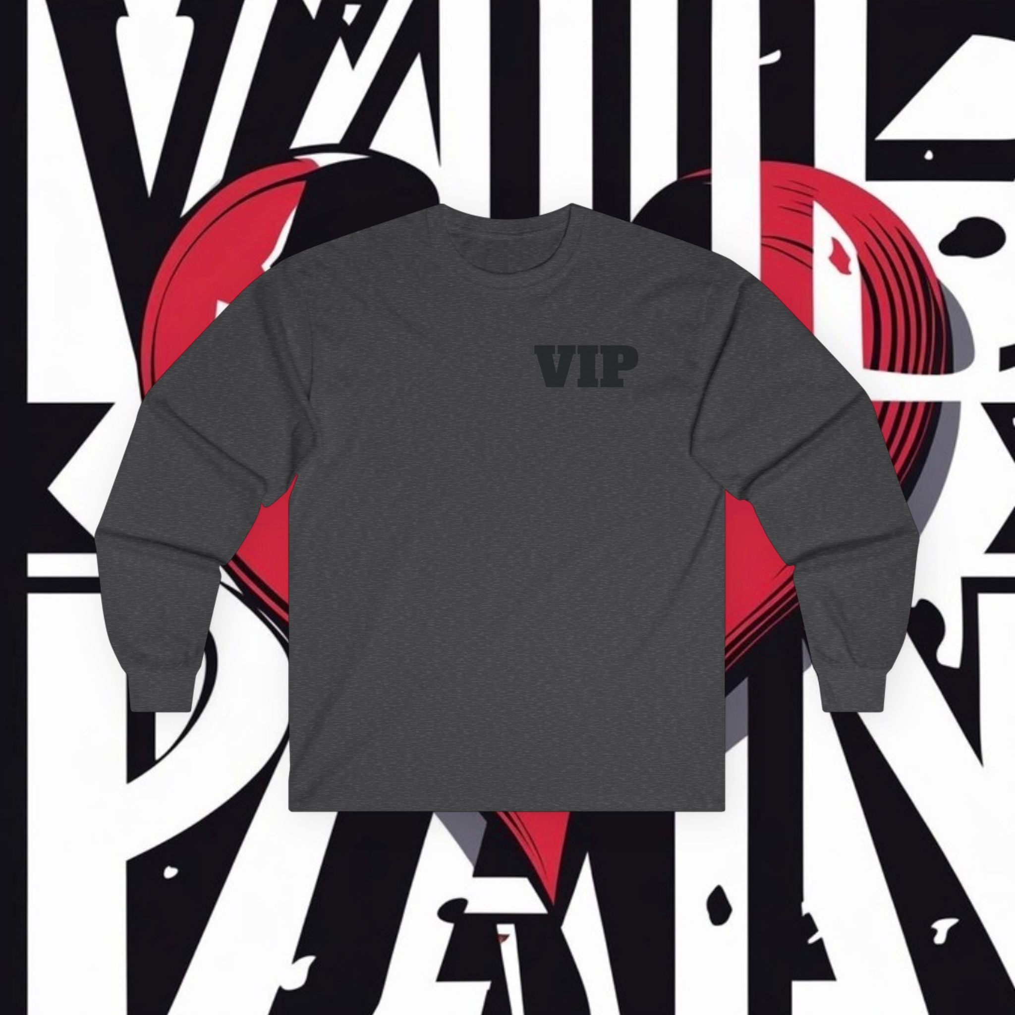 VIP Angel Graphic Long Sleeve Tee — "Value Pain" Back Print