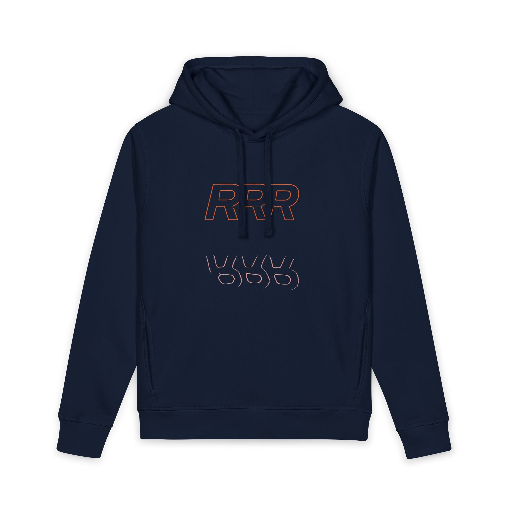 Minimal RRR Embroidered Organic Hoodie — Side Pocket Casual Pullover