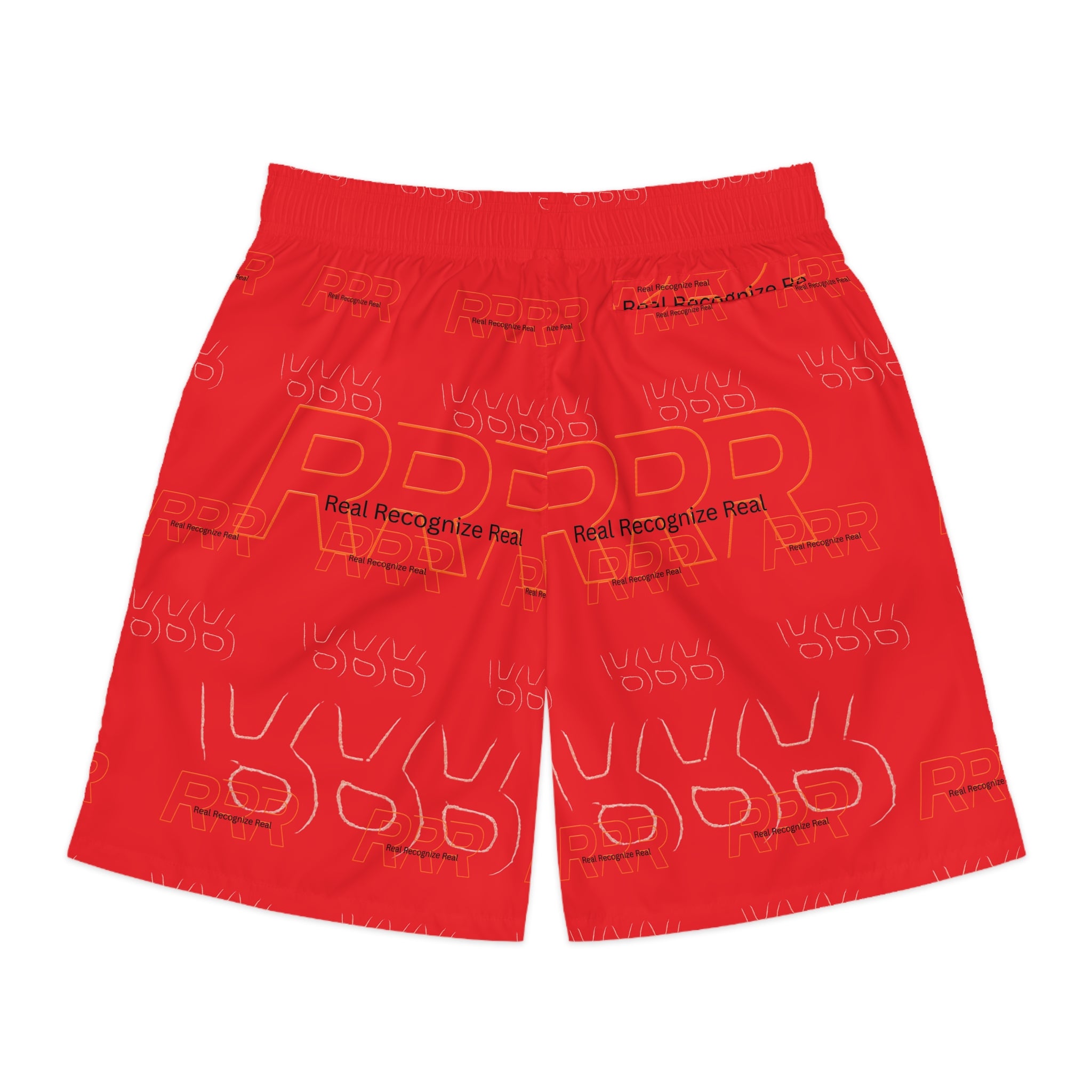 Red 'Real Recognize Real' Men's Jogger Shorts - Athletic Streetwear