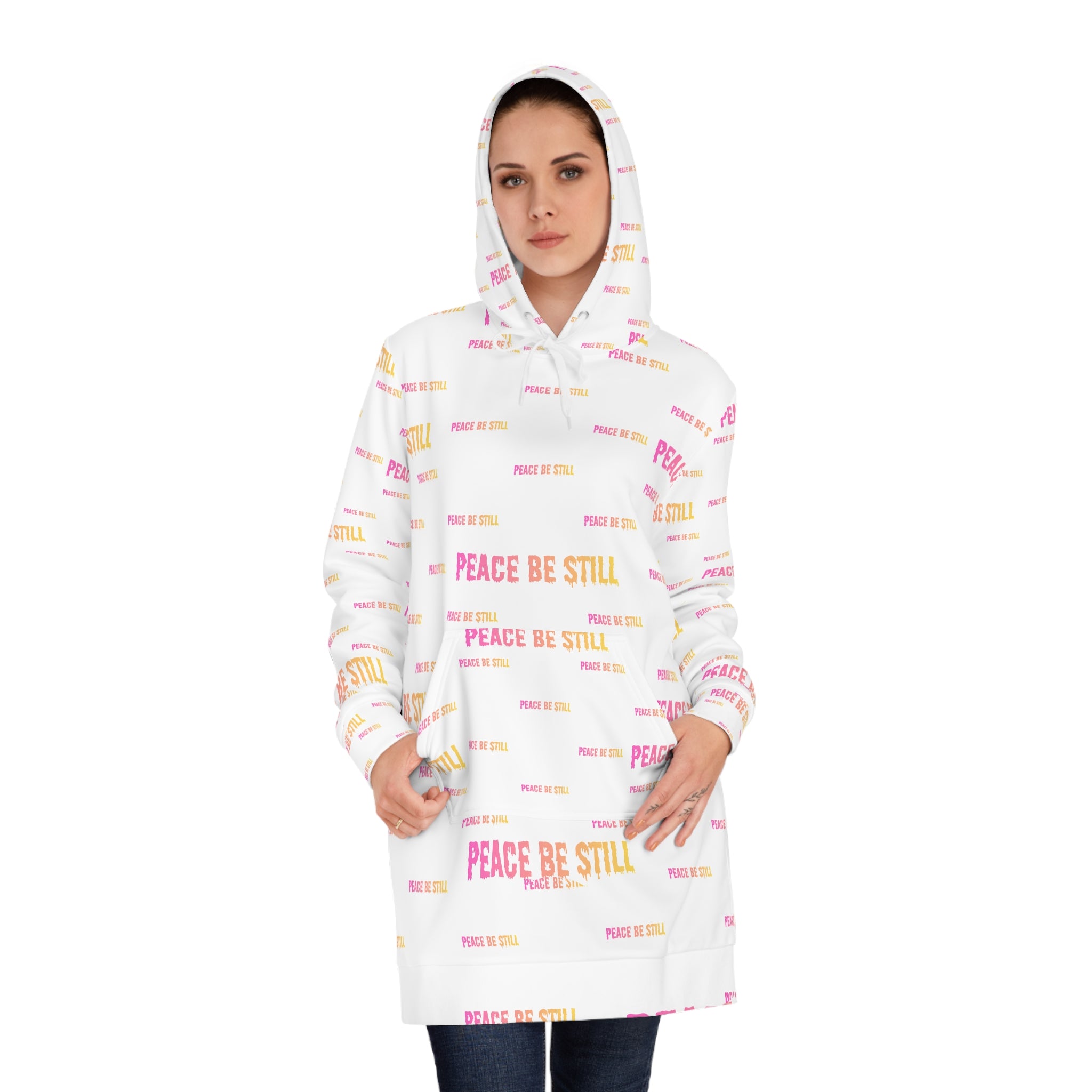 Peace Be Still Hoodie Dress — Women's Cozy All-Over-Print Sweatshirt Dress