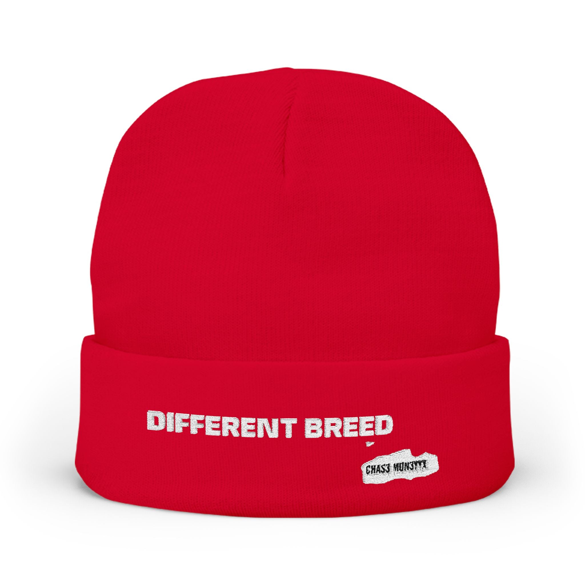Different Breed Embroidered Knit Beanie — Bold Streetwear Winter Hat