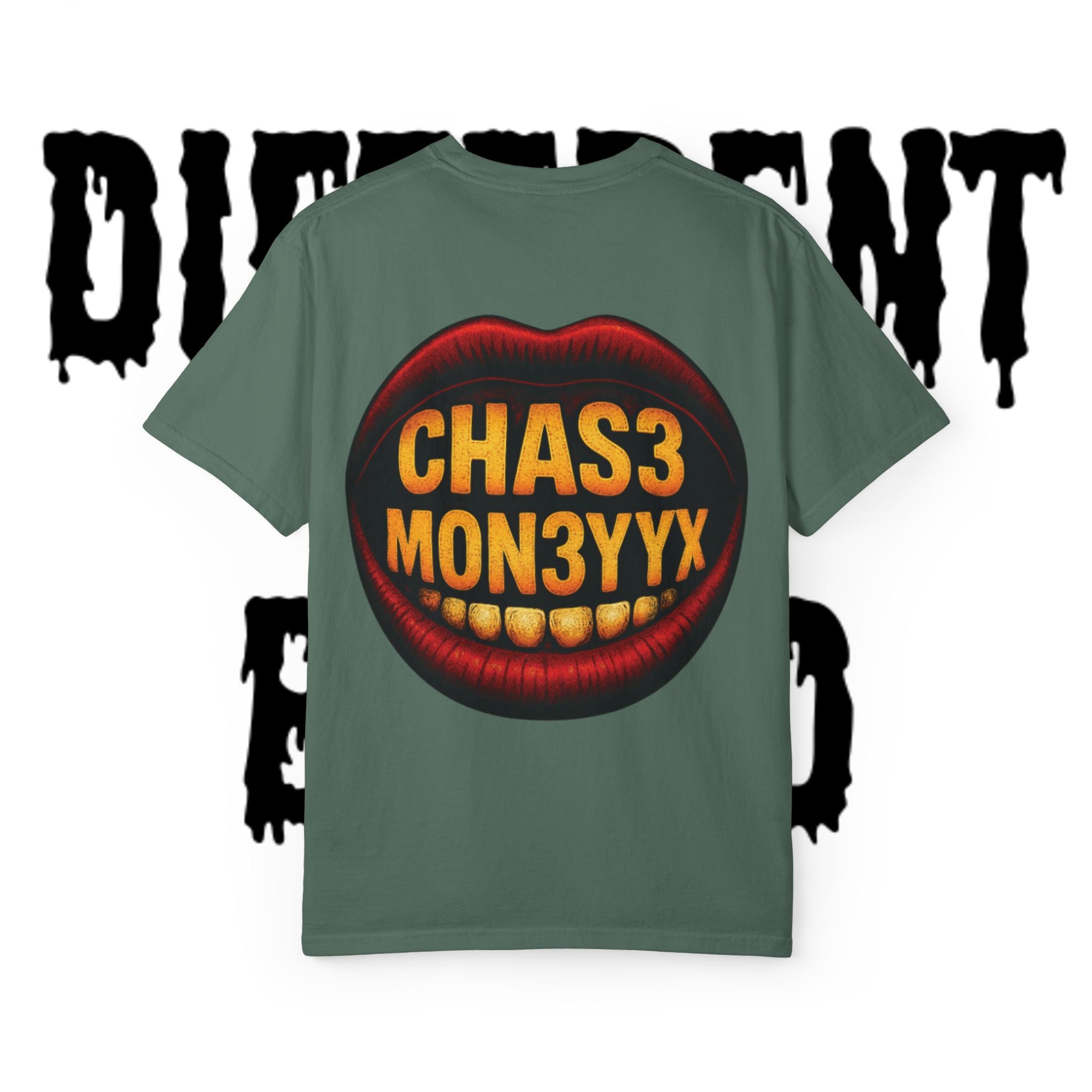 Chas3 Mon3yyx Graphic T-Shirt — Bold Lip Logo Streetwear Tee