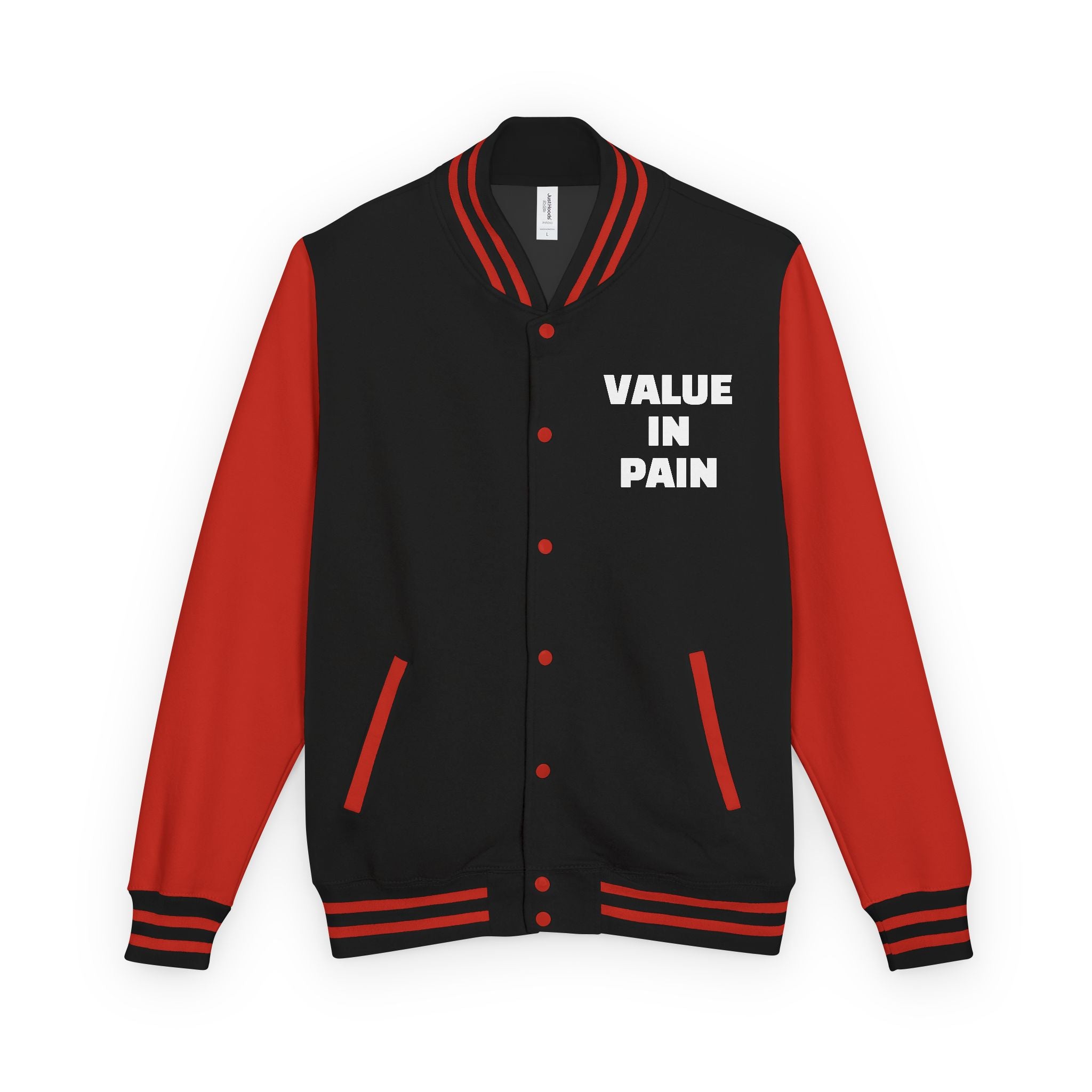 Letterman Jacket — Small Neon Portrait Patch & Repeated 'Different Breed Apparel' Back Print