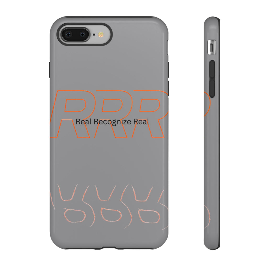 Tough Cases — 'Real Recognize Real' Protective Phone Case (Gray, Retro Outline Design)