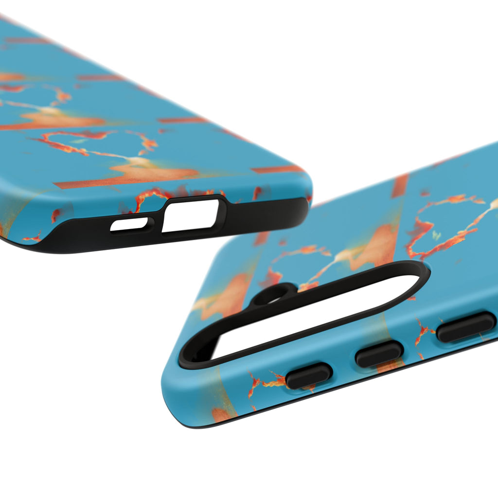 Heart Flame Tough Phone Case — Blue Sunset Protective Cover