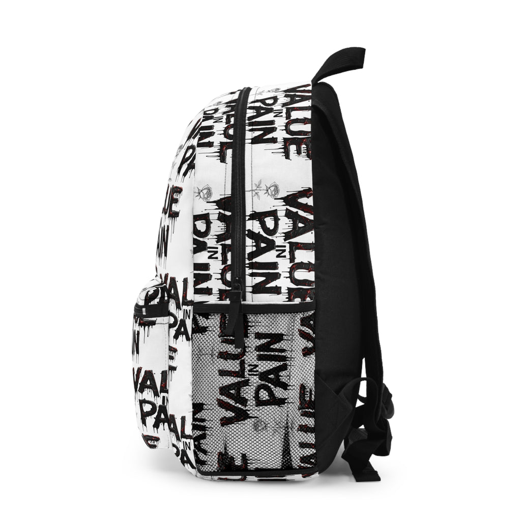 Backpack — "Value in Pain" Graffiti Print Backpack