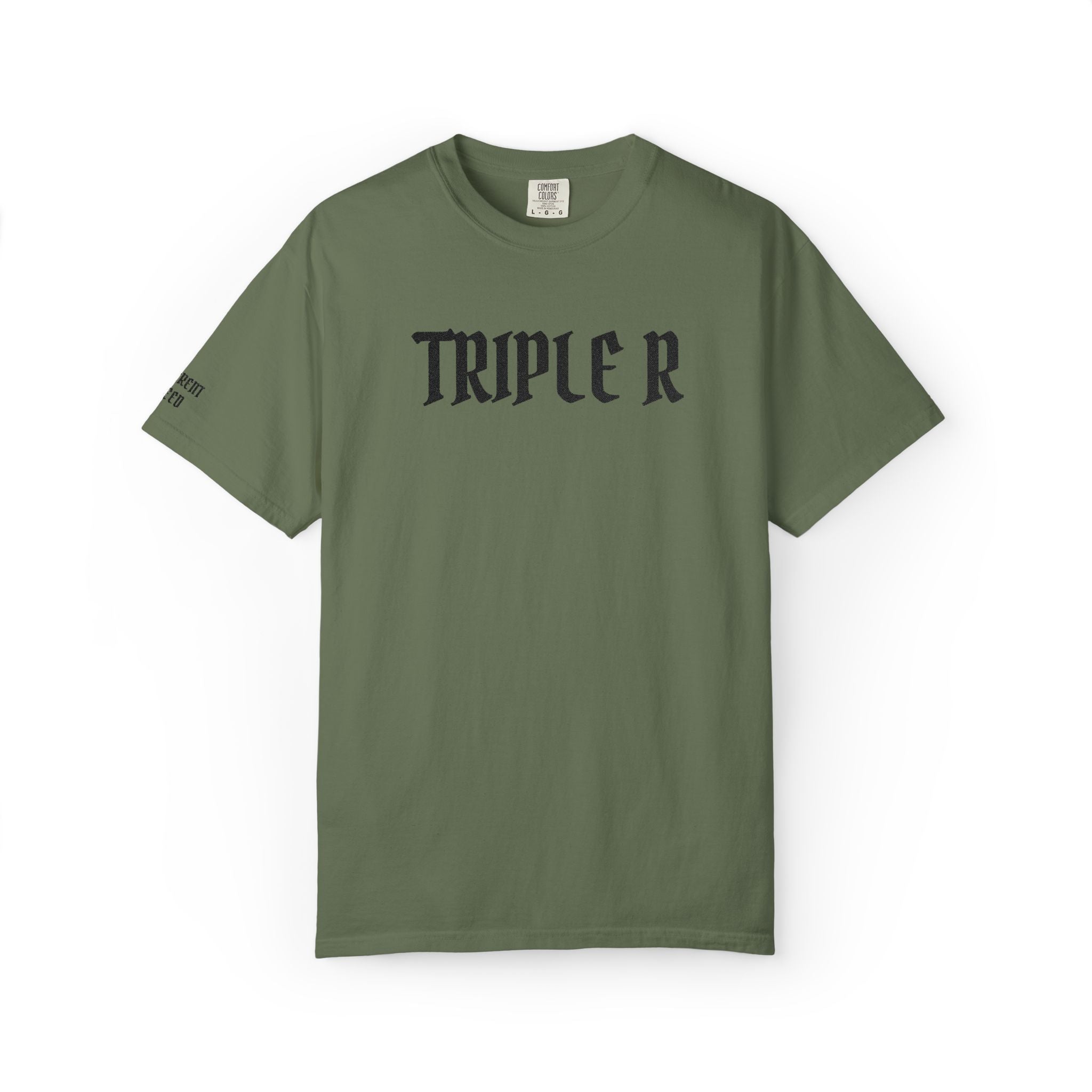 Triple R Gothic Tee — White Graphic T-Shirt